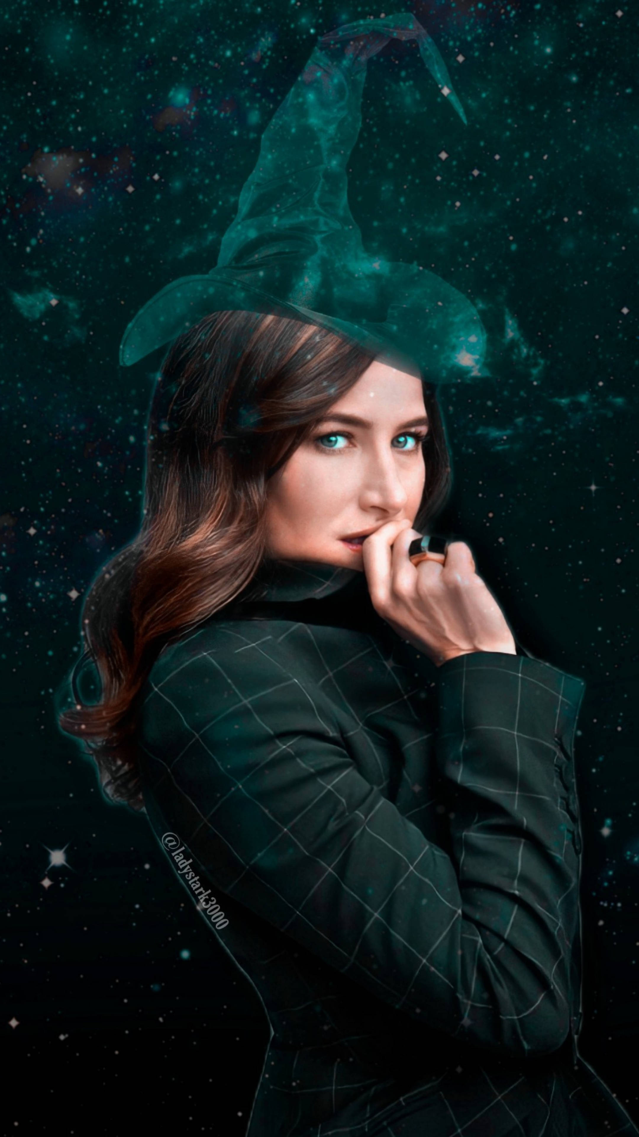 Agatha Harkness, witch hat, checkered coat, 4K Phone Wallpaper