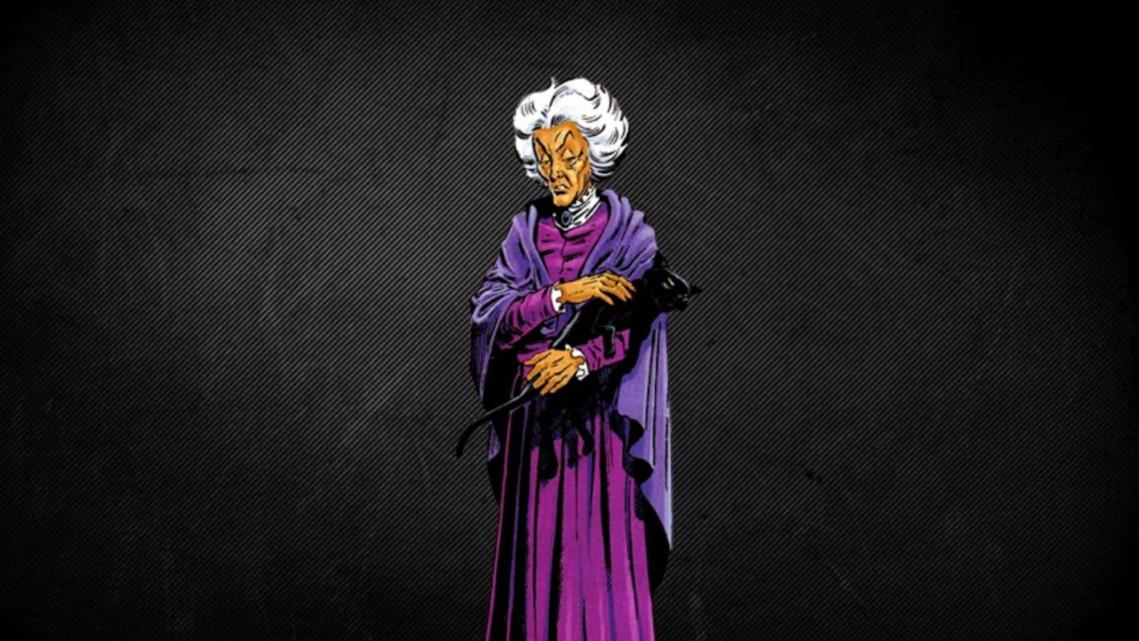 Agatha Harkness, white hair, purple robe, 4K Desktop Wallpaper