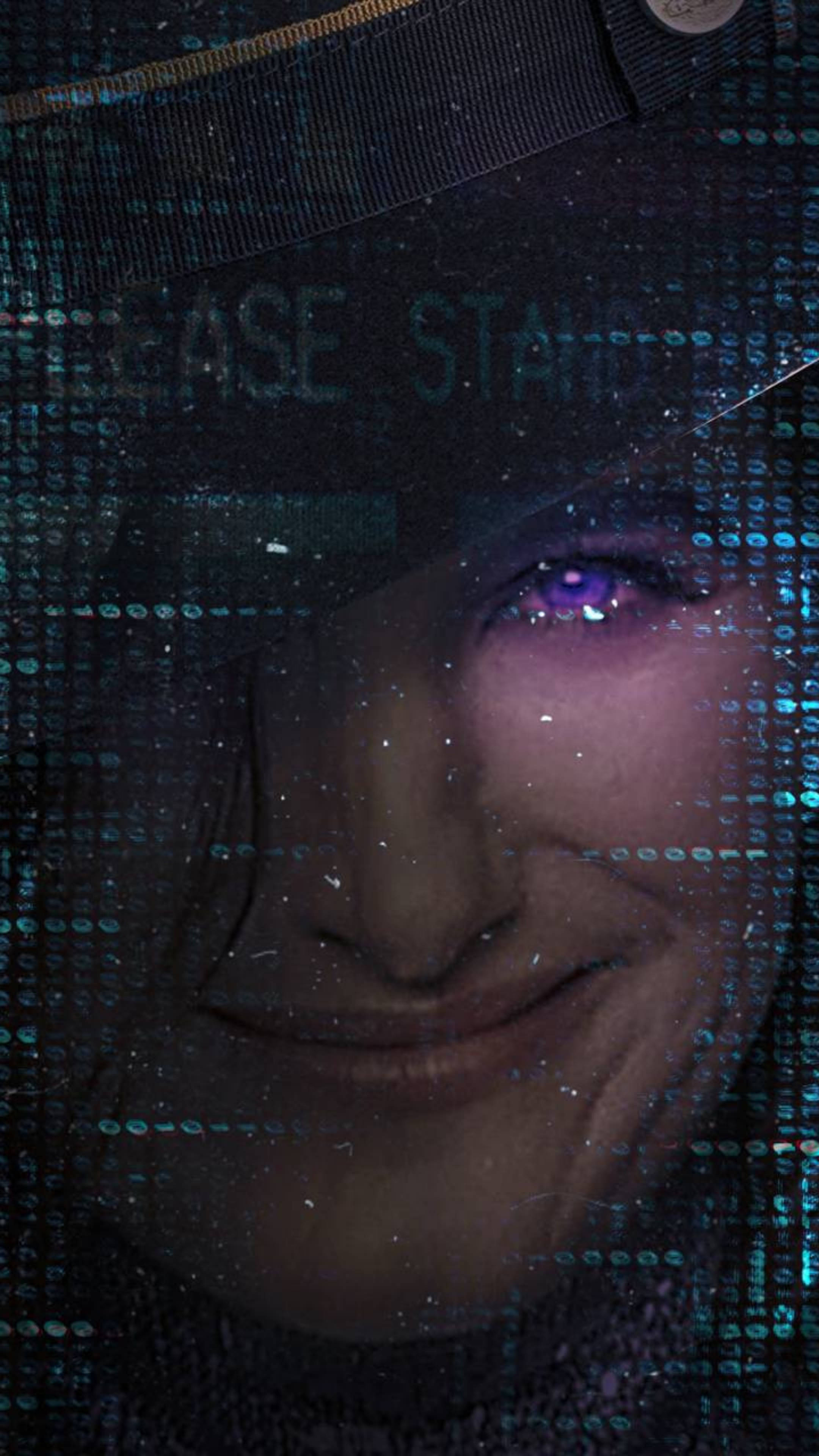 Agatha Harkness, witch regalia, glowing purple eyes, 4K Phone Wallpaper