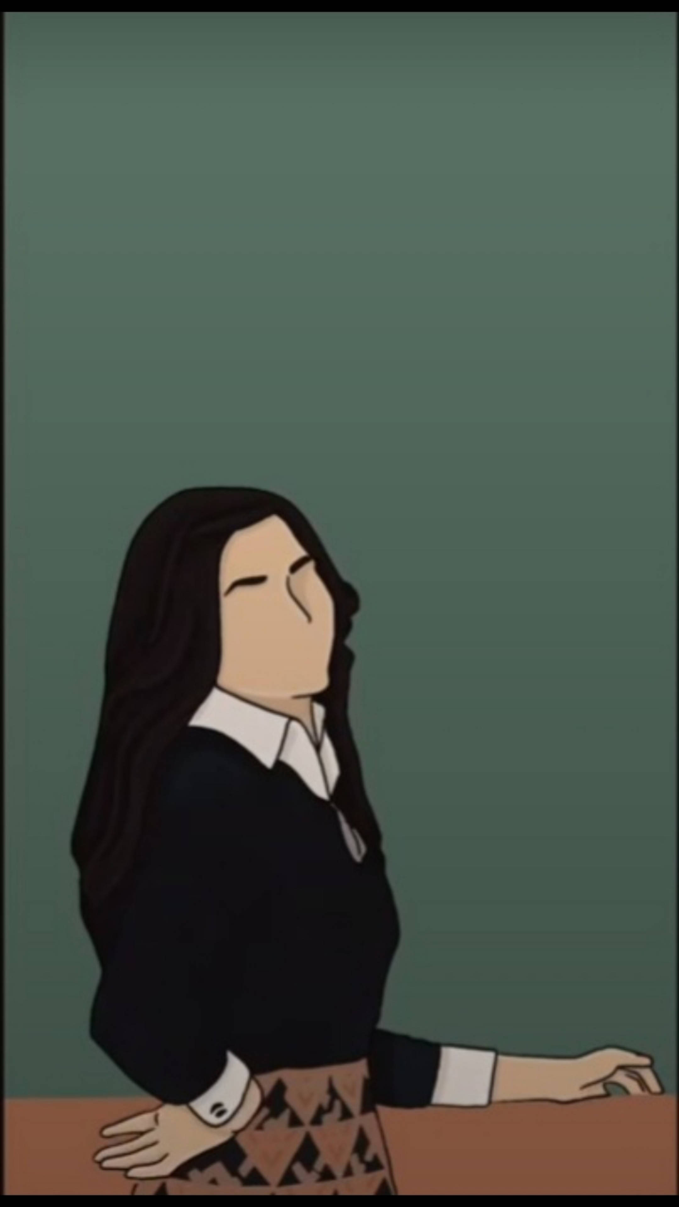 Agatha Harkness, anime girl, long dark hair, 4K Phone Wallpaper