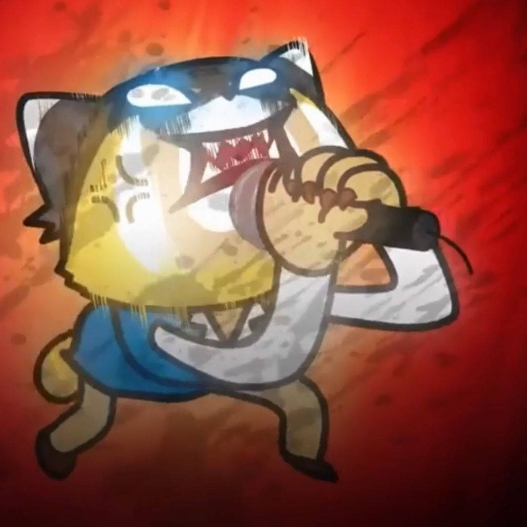 Aggretsuko, blue mask, yellow body, SD Desktop Wallpaper