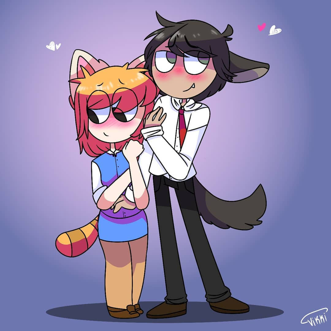 Aggretsuko, anime-style, anthropomorphic characters, SD Desktop Wallpaper