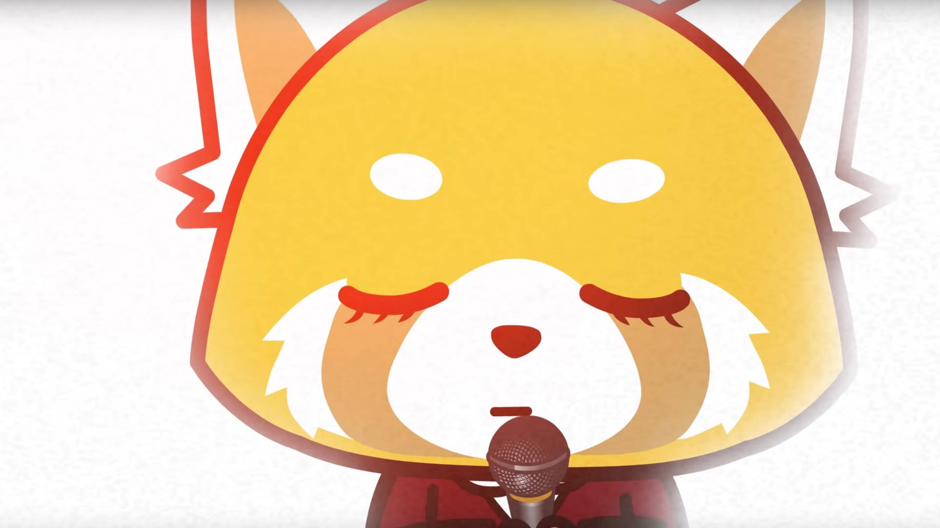 Aggretsuko, red panda, microphone, Full HD Desktop Wallpaper