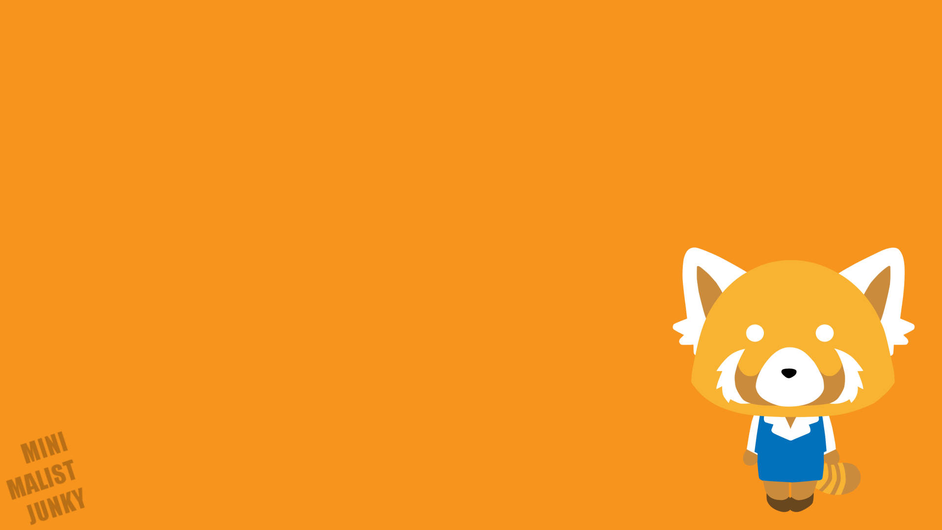 Aggretsuko, red panda, blue shirt, Full HD Desktop Wallpaper