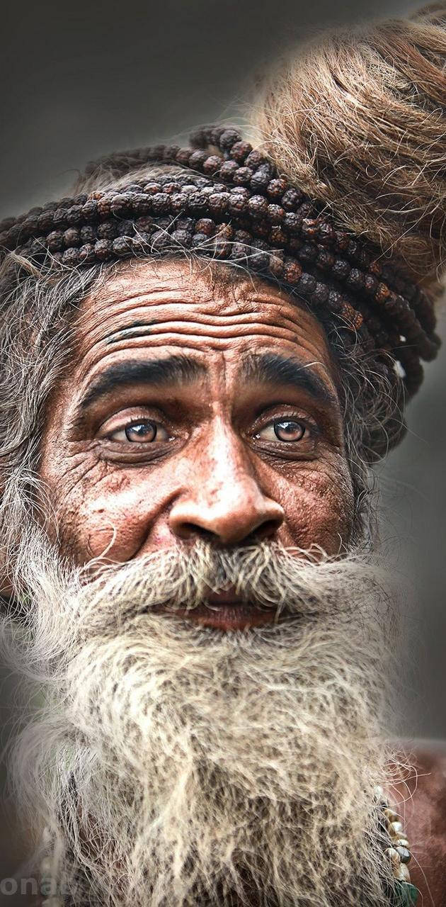Aghori, elderly man, long gray beard, HD Phone Wallpaper