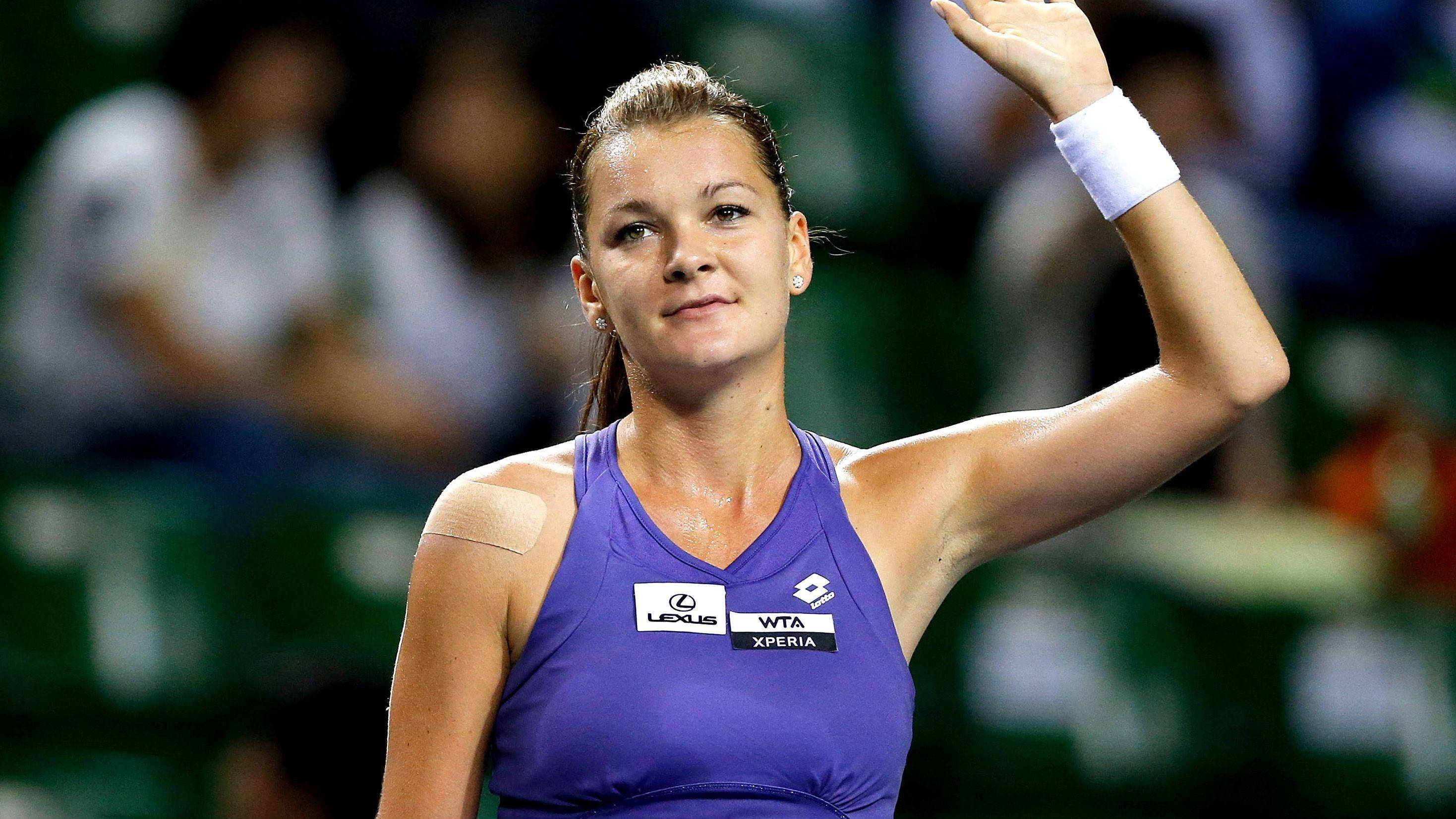 Agnieszka Radwanska, purple outfit, tennis player, 2K Desktop Wallpaper