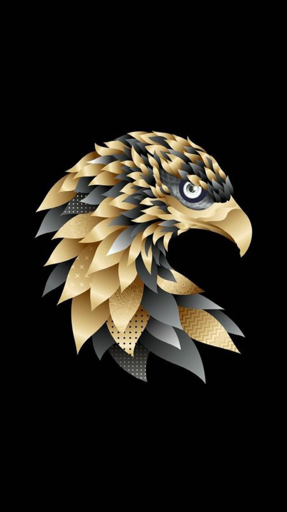 Aguila, gold and black, geometrical, HD Phone Wallpaper