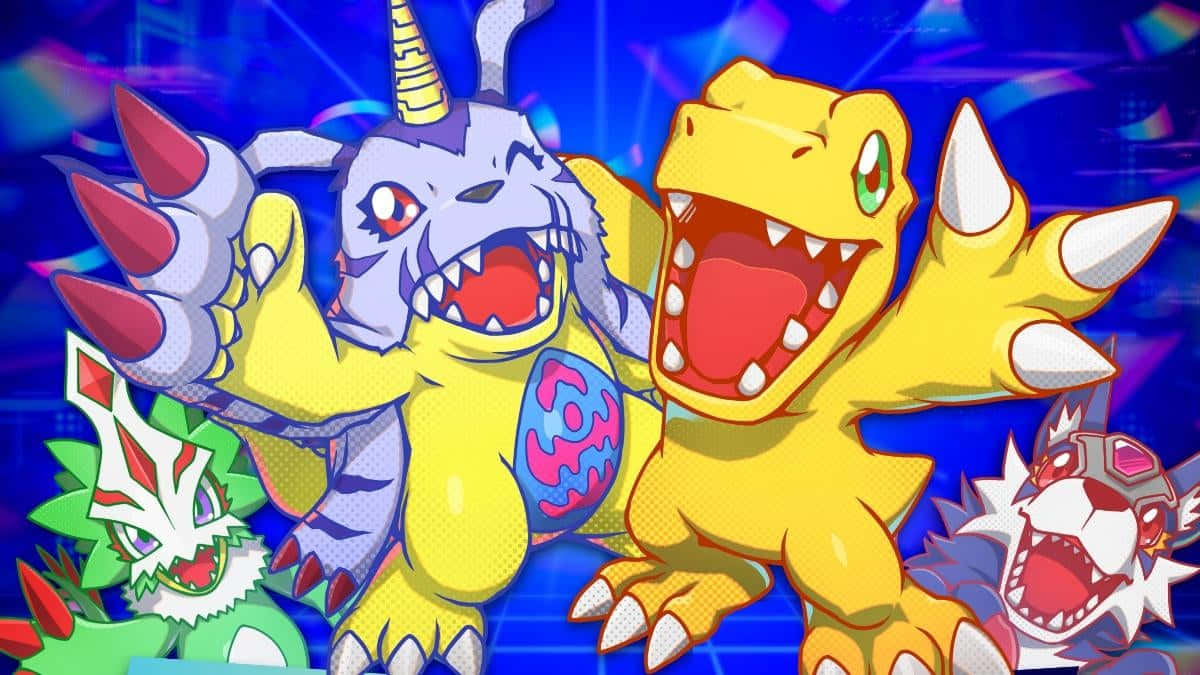 Agumon, Digivolution Forms, anime-style digital monsters, SD Desktop Wallpaper
