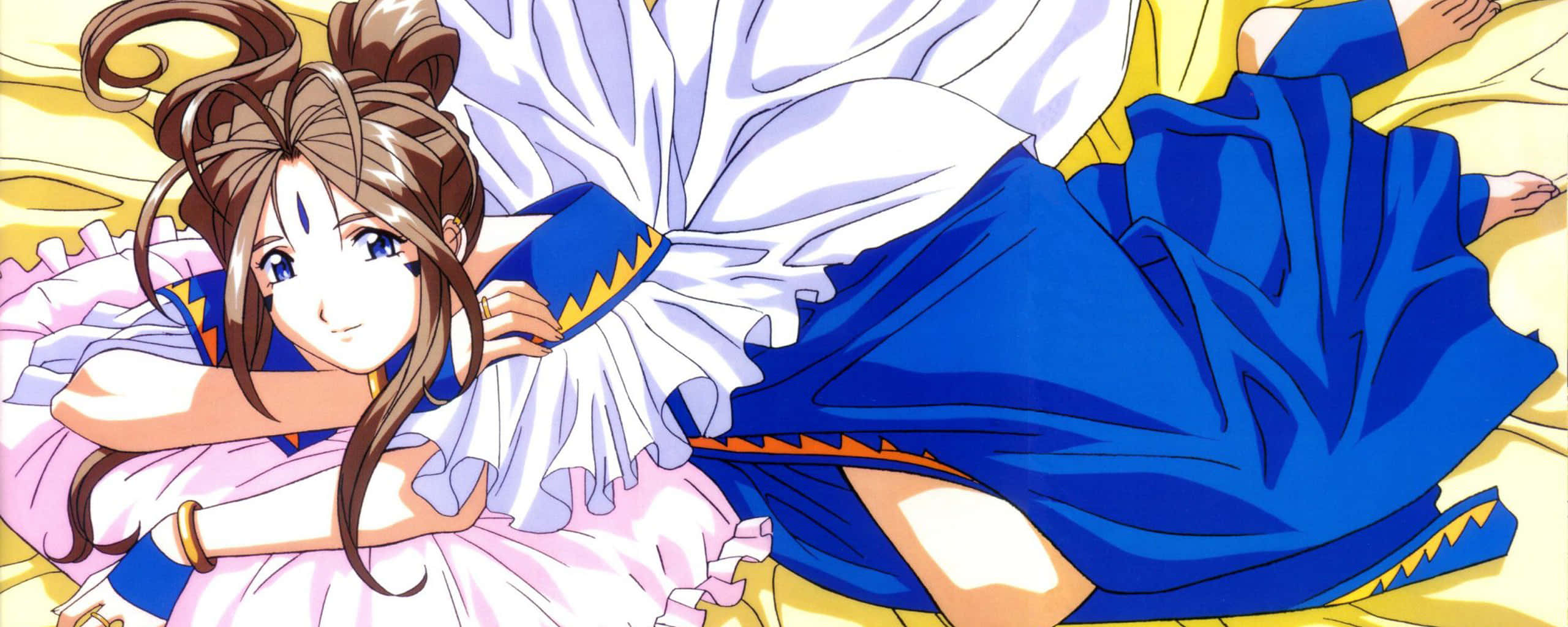 Belldandy, Ah My Goddess, brown hair, 2K Desktop Wallpaper