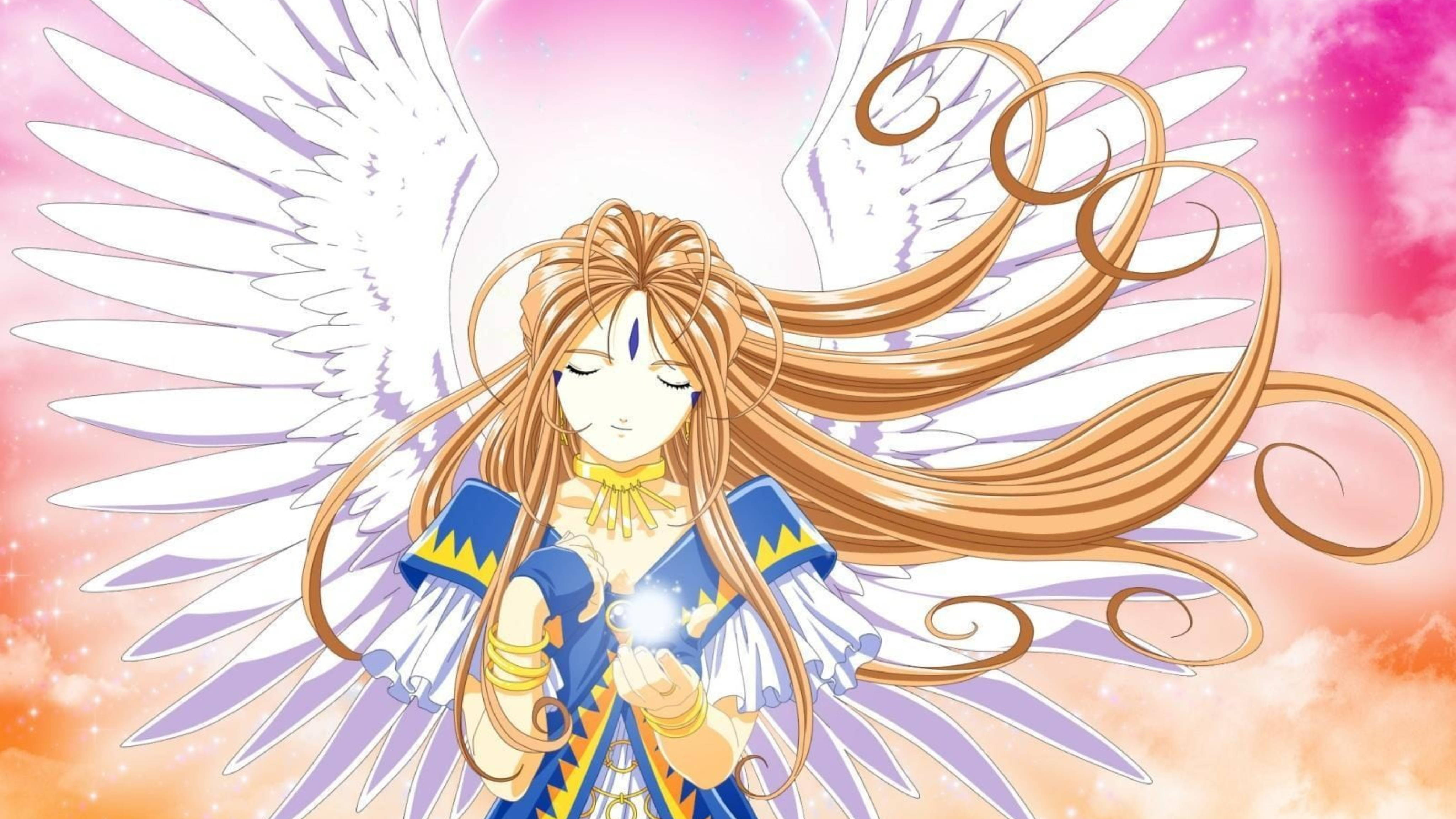 Ah My Goddess, Belldandy, golden hair, 4K Desktop Wallpaper