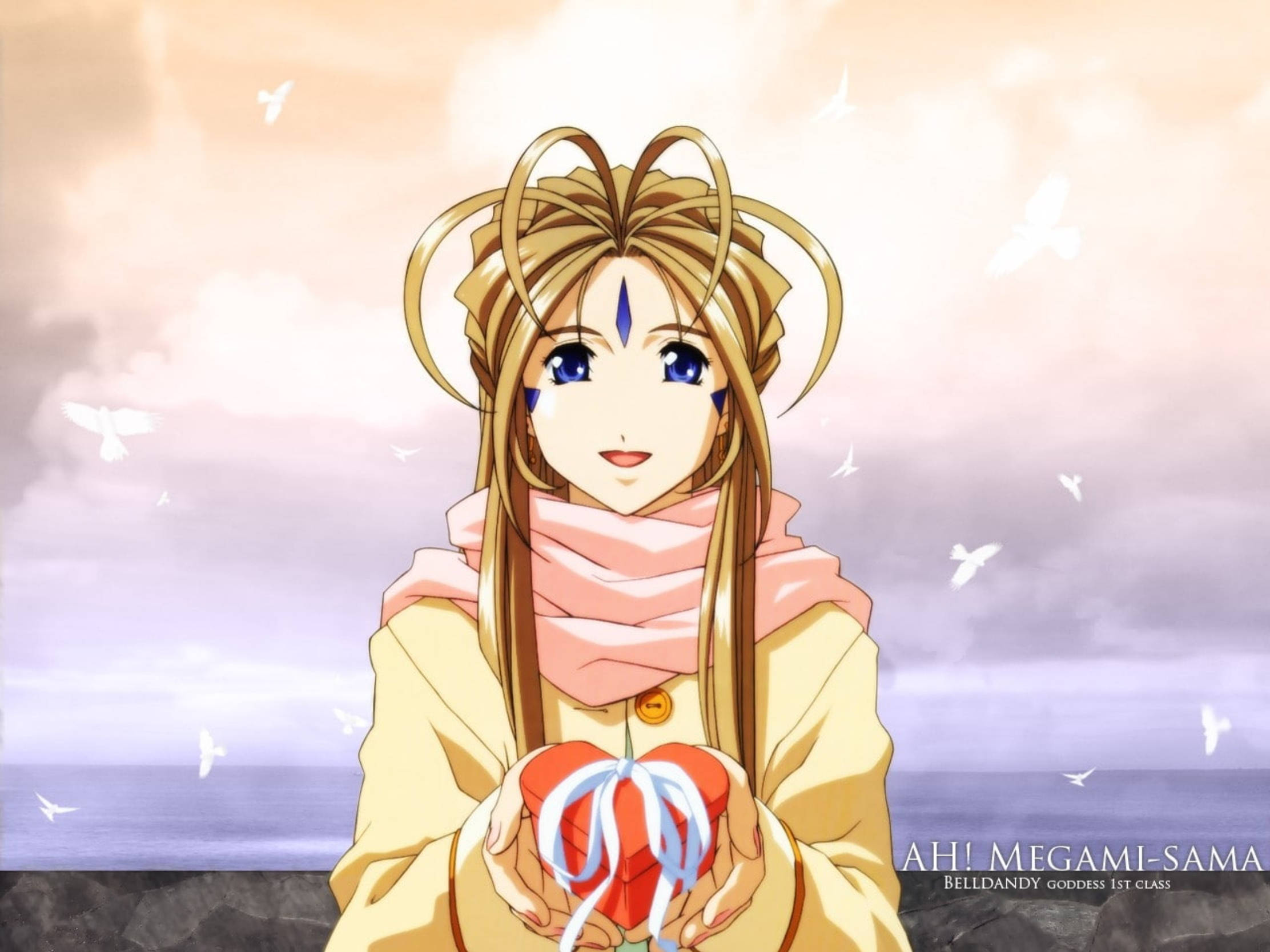 Ah My Goddess Belldandy, golden hair, blue eyes, Full HD Desktop Wallpaper