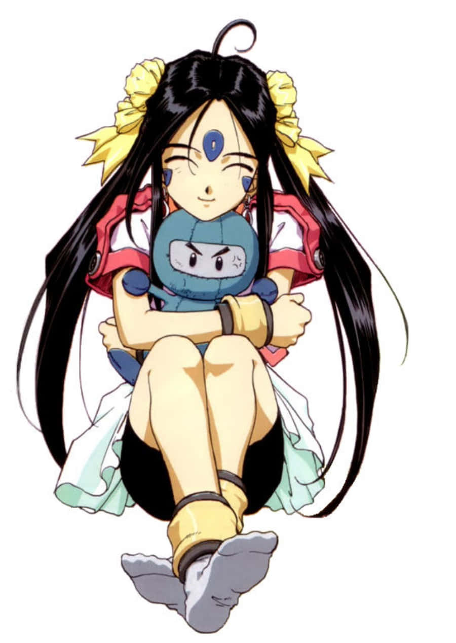 Skuld, Ah My Goddess, long black hair, SD Phone Wallpaper