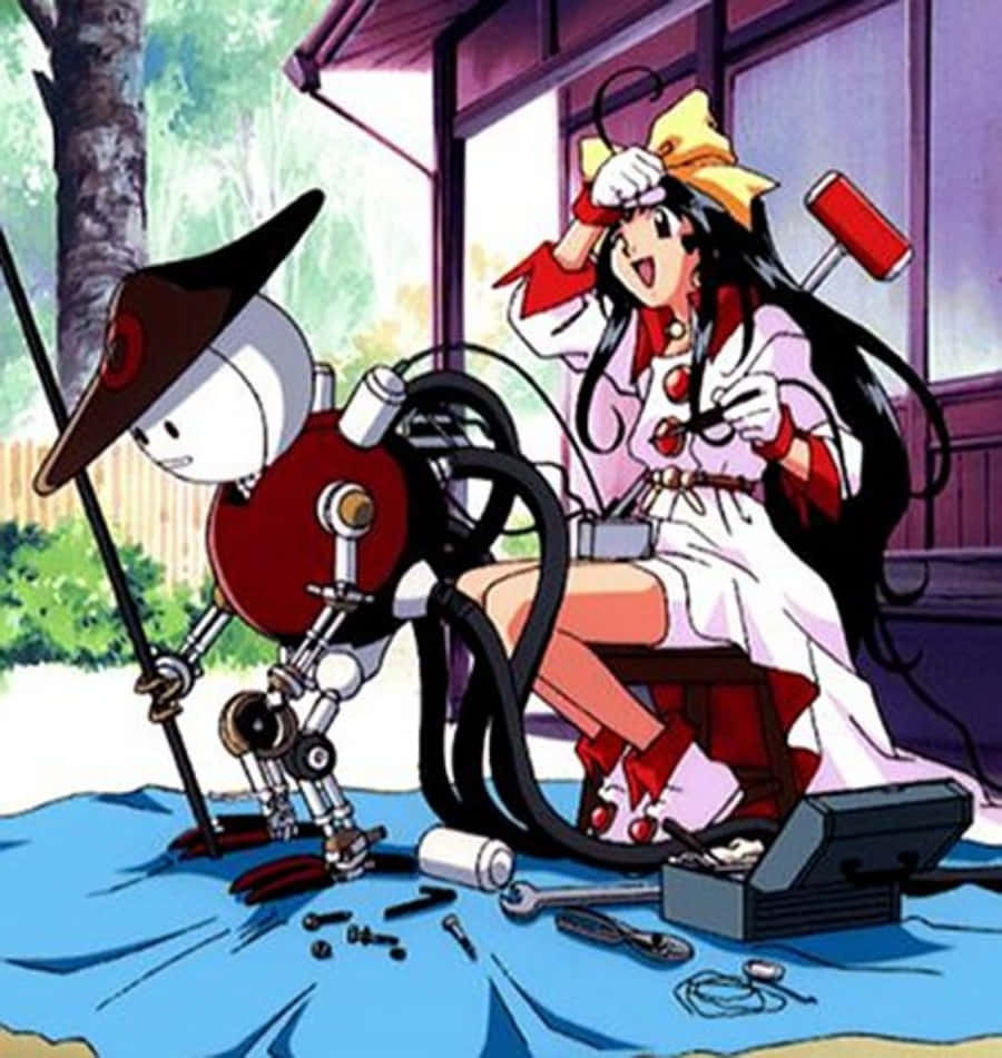 Skuld, Ah My Goddess, shrine maiden outfit, SD Phone Wallpaper