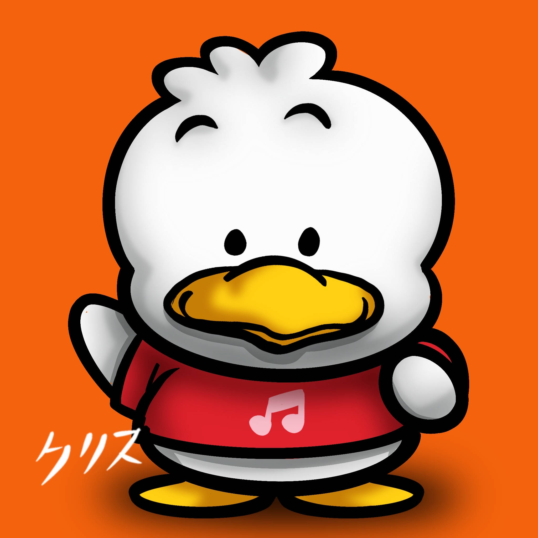 Ahiru no pekkle, cute cartoon duck, red shirt, Full HD Desktop Wallpaper