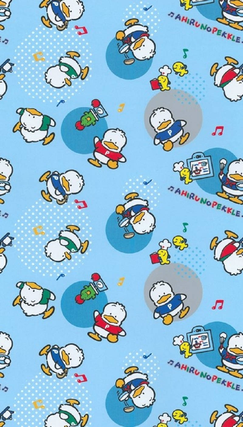 Ahiru no pekkle, cartoon ducks, light blue background, HD Phone Wallpaper