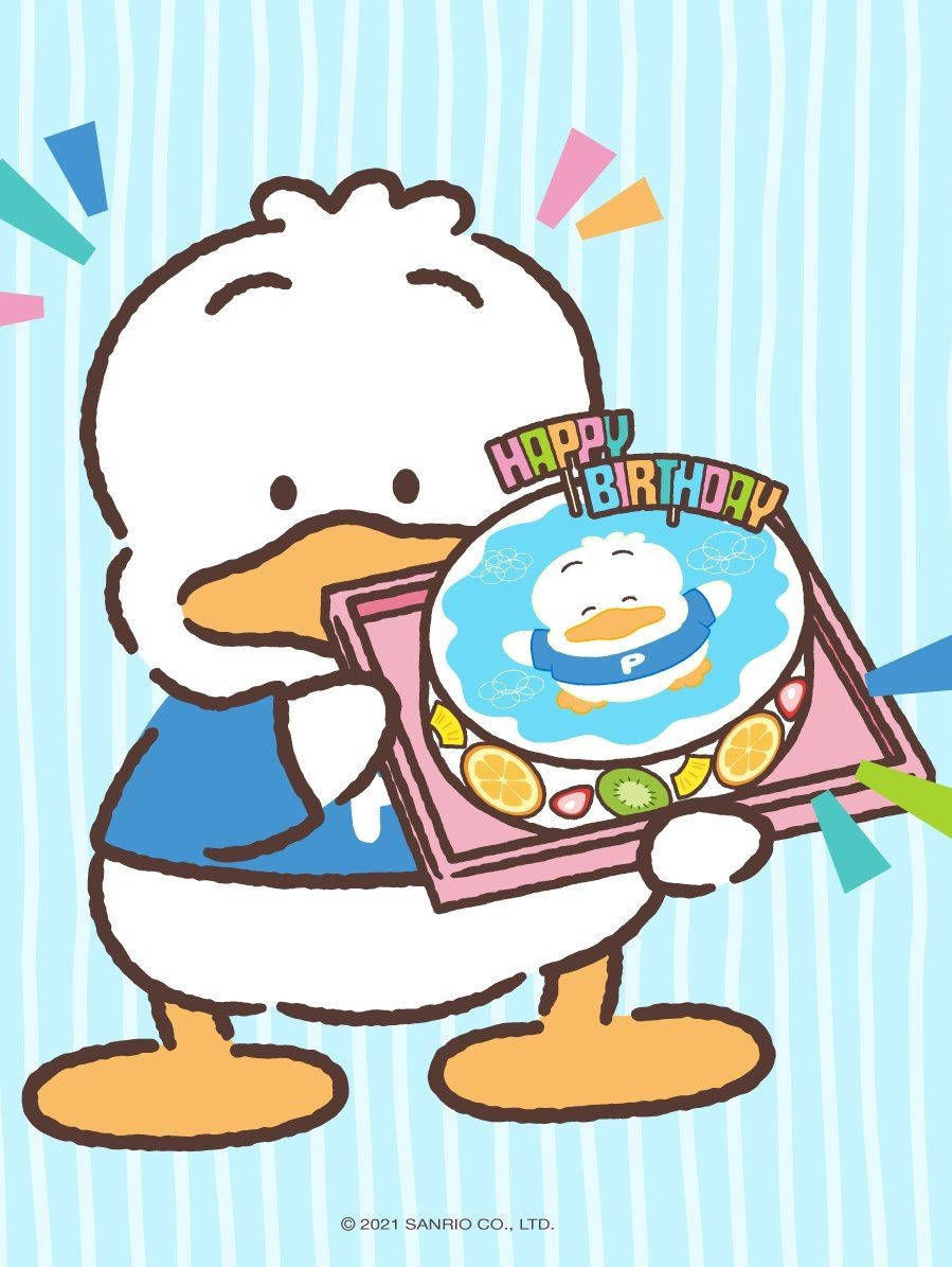 Ahiru no pekkle, duck, blue shirt, SD Phone Wallpaper