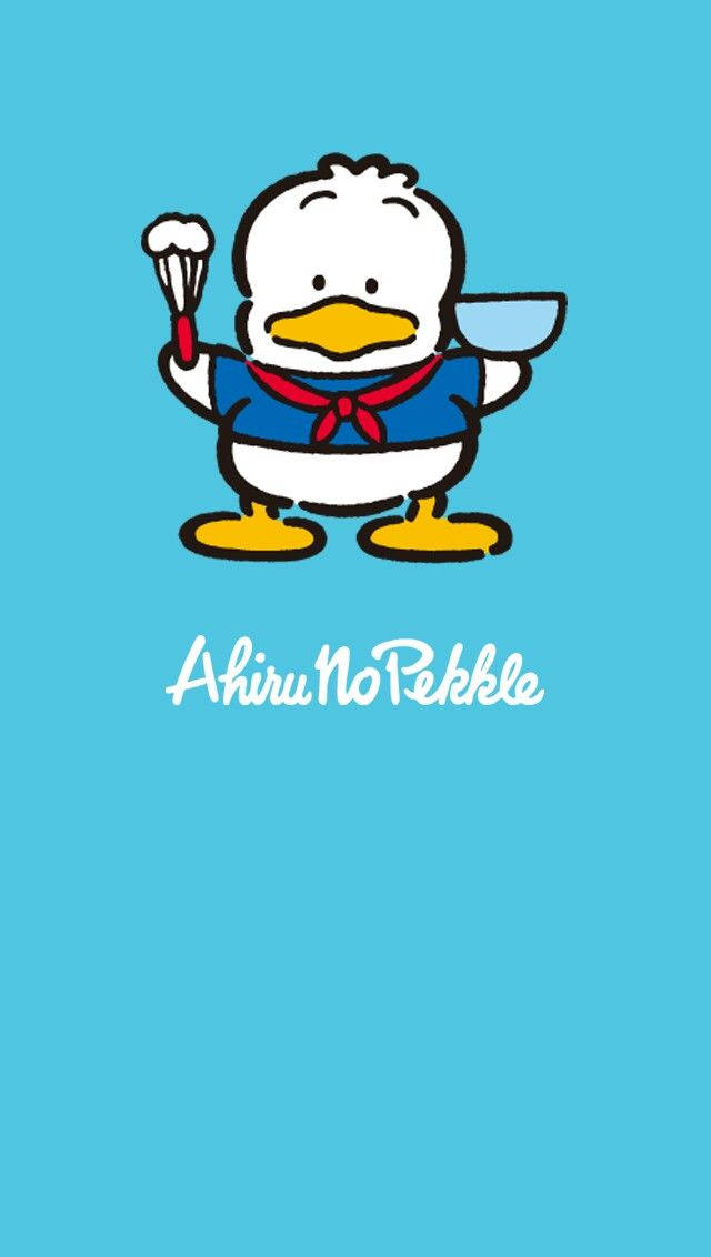 Ahiru no pekkle, duck chef, blue uniform, SD Phone Wallpaper