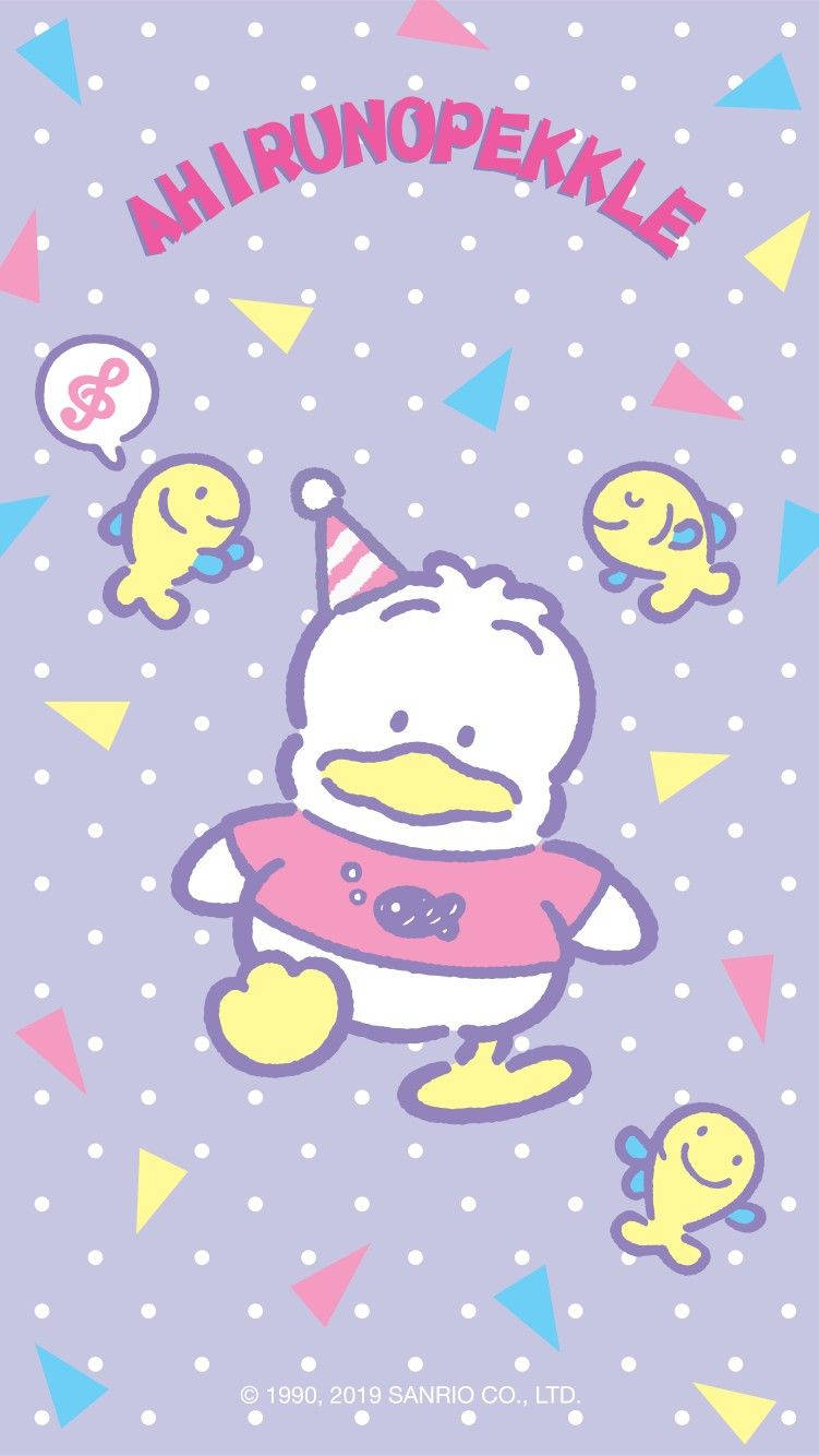 Ahiru no pekkle, purple dotted, polka-dotted lavender background, HD Phone Wallpaper