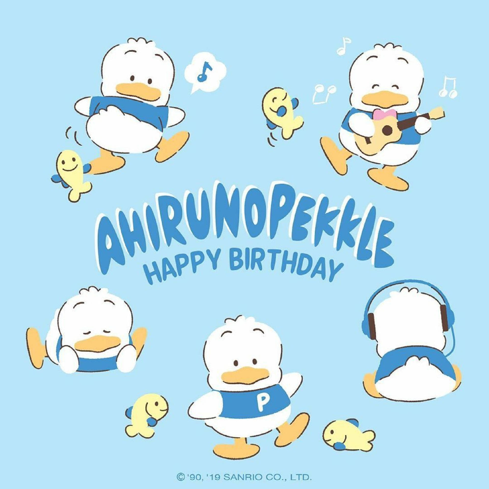 Ahiru no pekkle, cartoon duck, blue shirt, Full HD Desktop Wallpaper