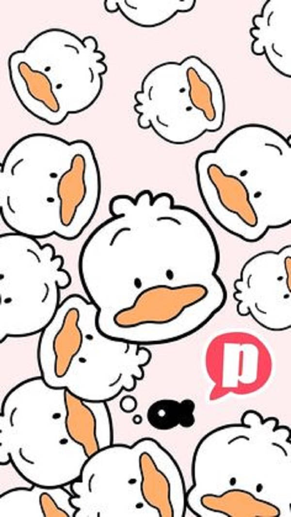 Ahiru no pekkle, duck pattern, orange beaks, SD Phone Wallpaper