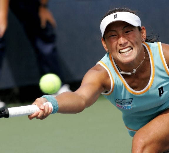 AI Sugiyama, female tennis player, bright green ball, SD Desktop Wallpaper