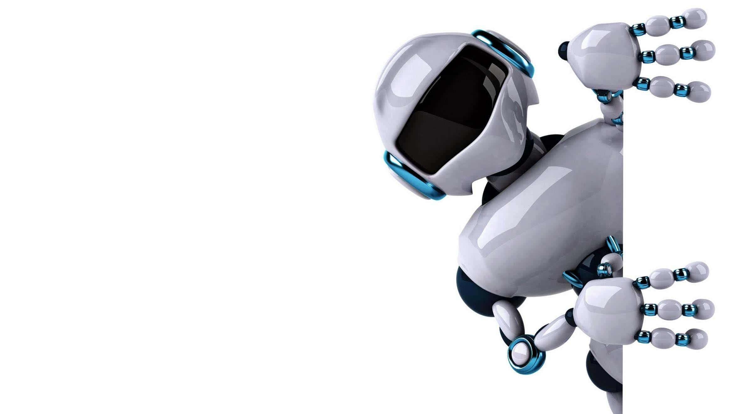 AI, glossy white, blue, Full HD Desktop Wallpaper