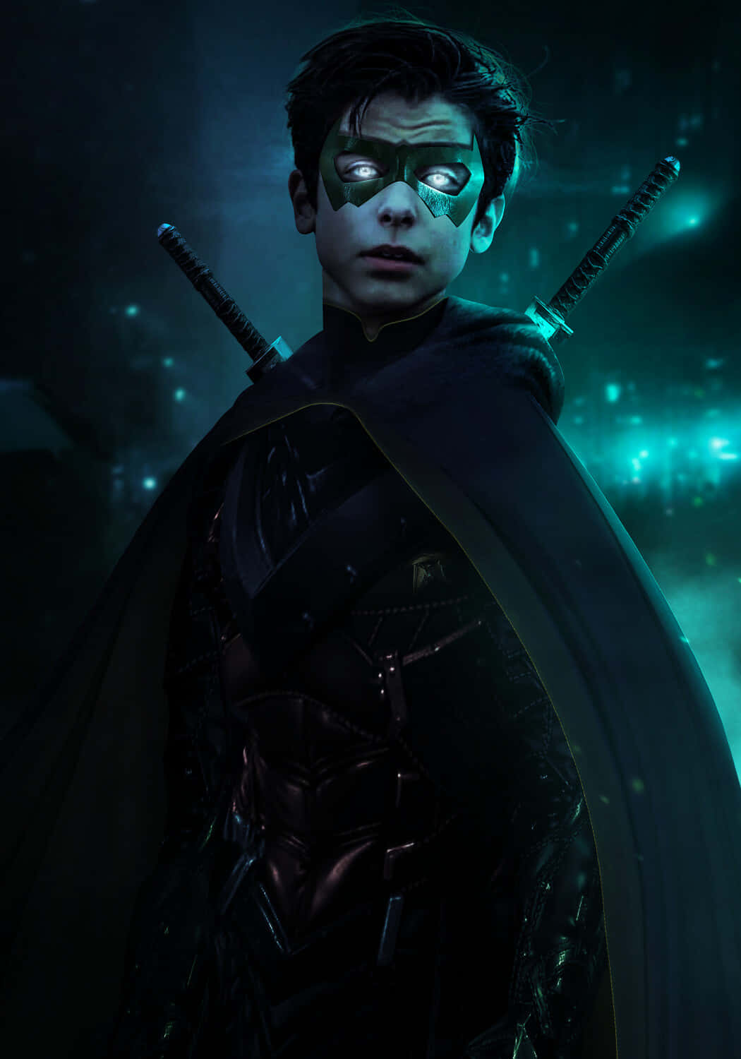 Aidan Gallagher, masked vigilante, dark armor, HD Phone Wallpaper