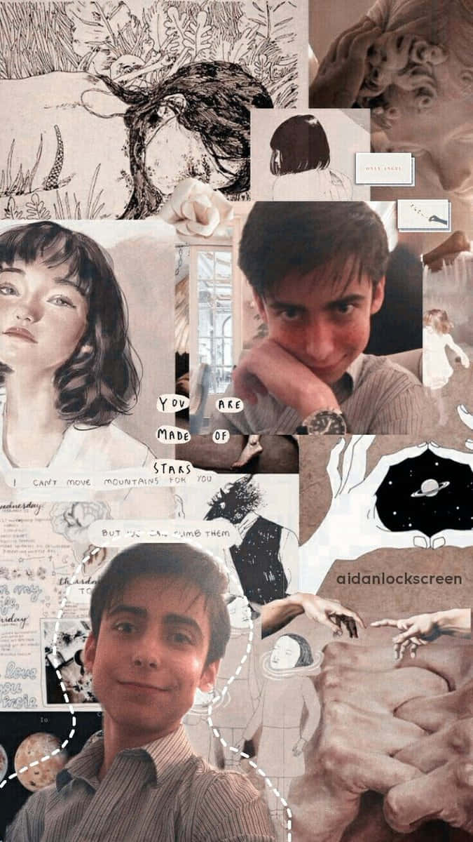 Aidan Gallagher, young man, celestial motifs, SD Phone Wallpaper