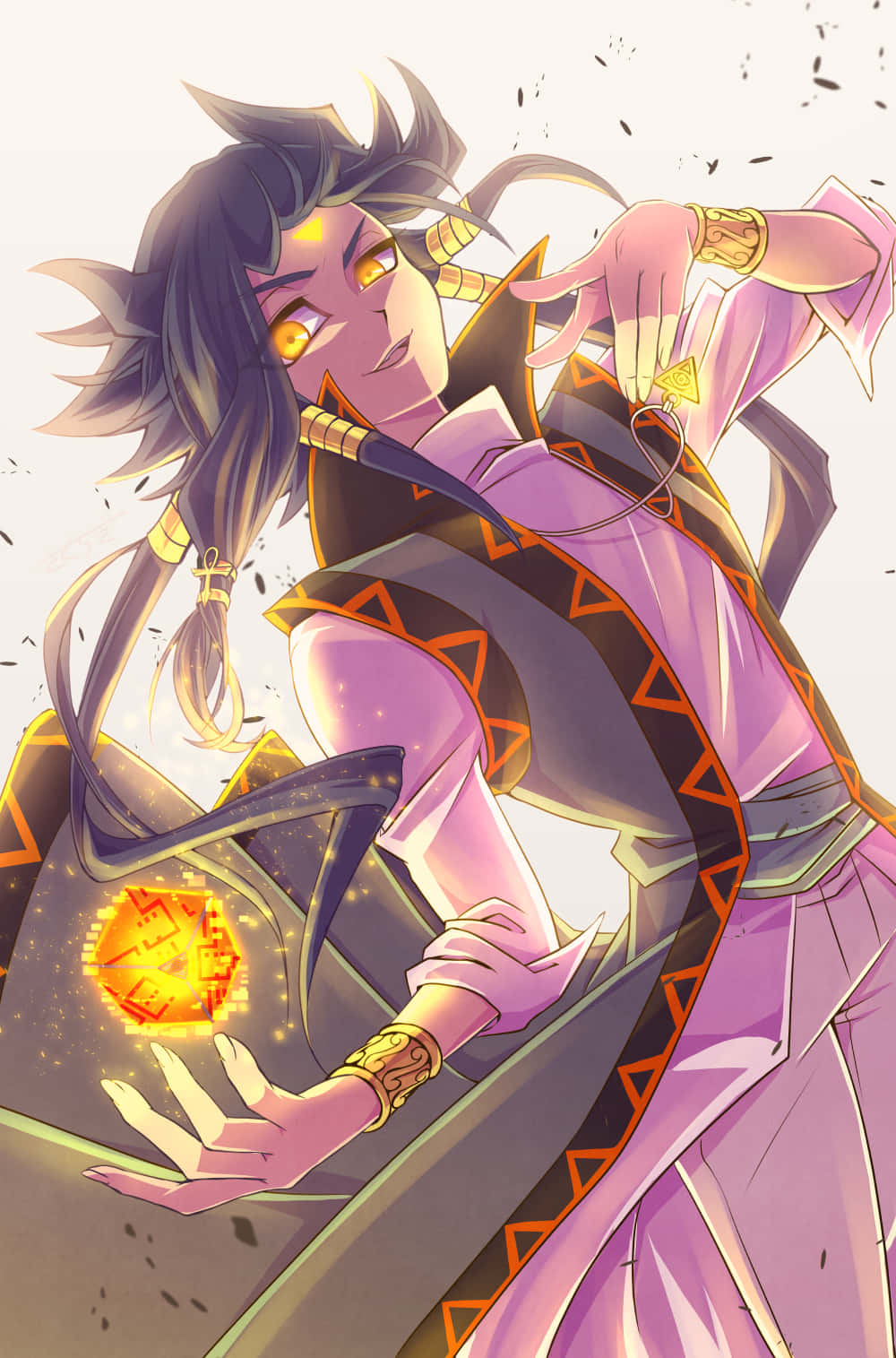 Aigami, glowing orange eyes, purple robes, HD Phone Wallpaper