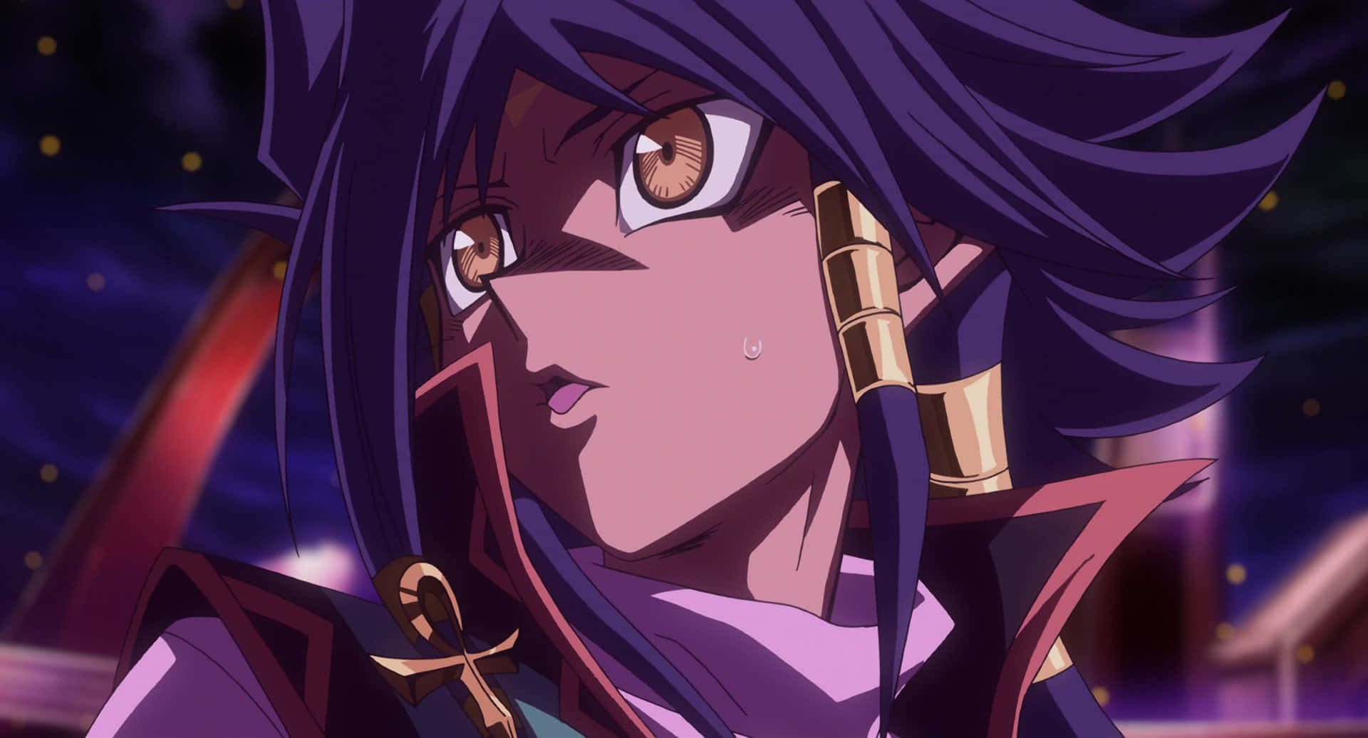 Aigami, purple hair, golden eyes, Full HD Desktop Wallpaper