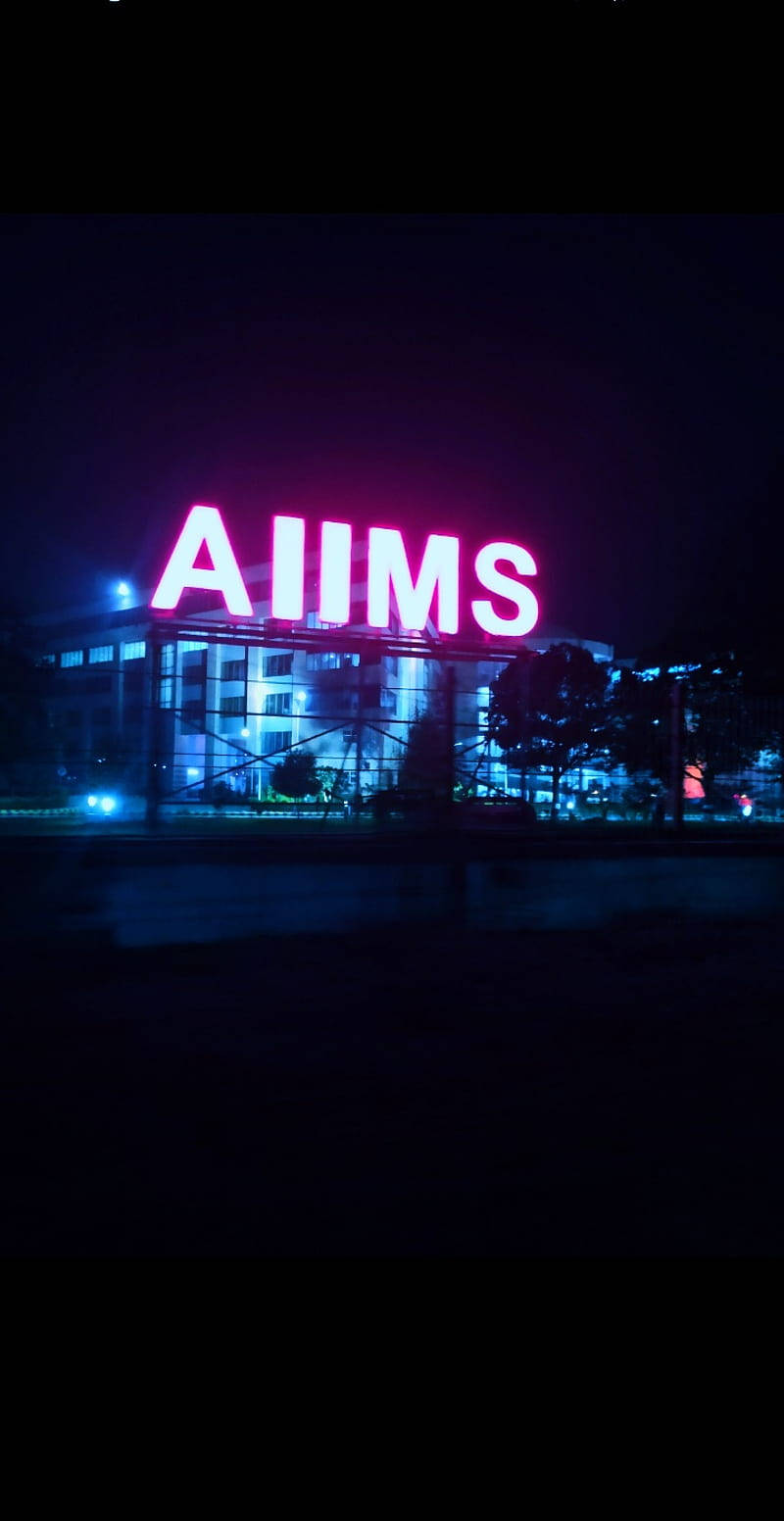 AIIMS, neon LED sign, pink, HD Phone Wallpaper