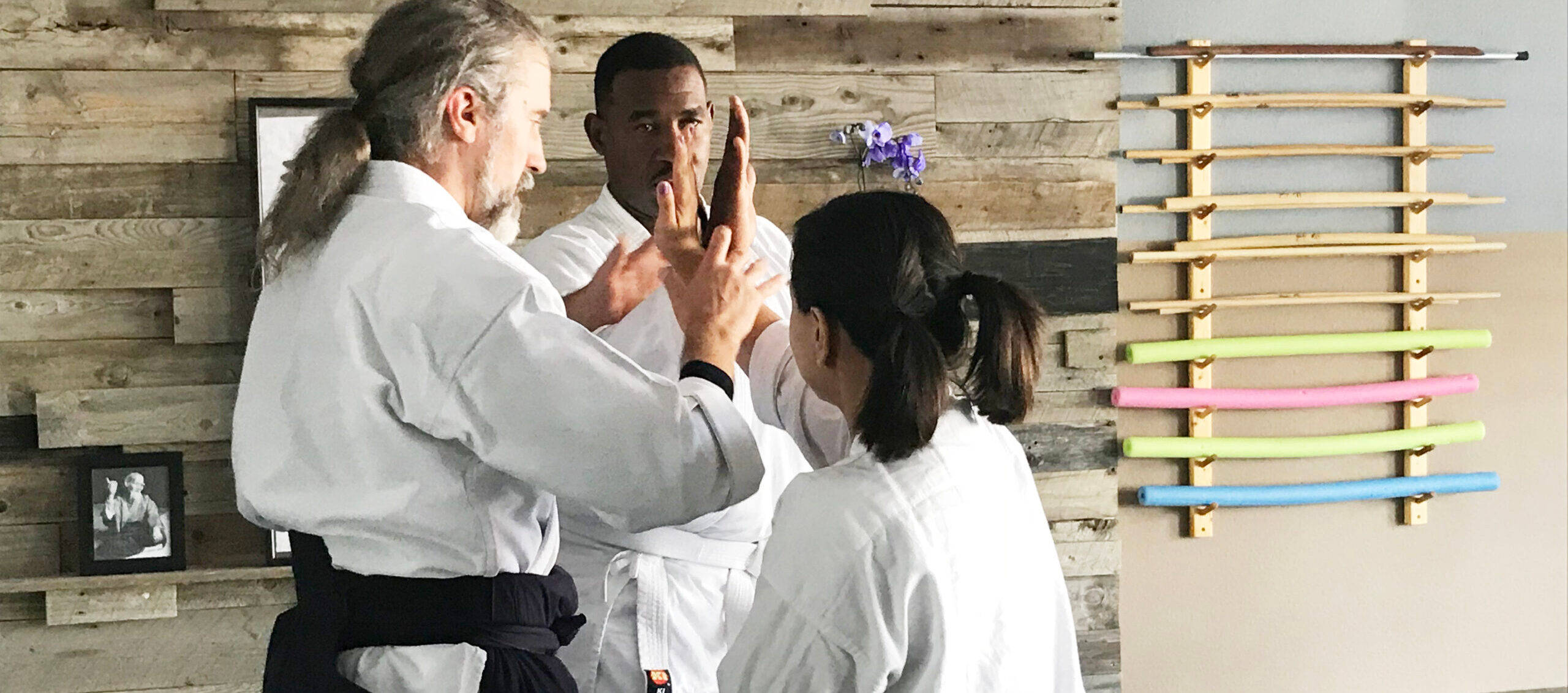 Aikido instructor, Nikyo techniques, white gi, 2K Desktop Wallpaper