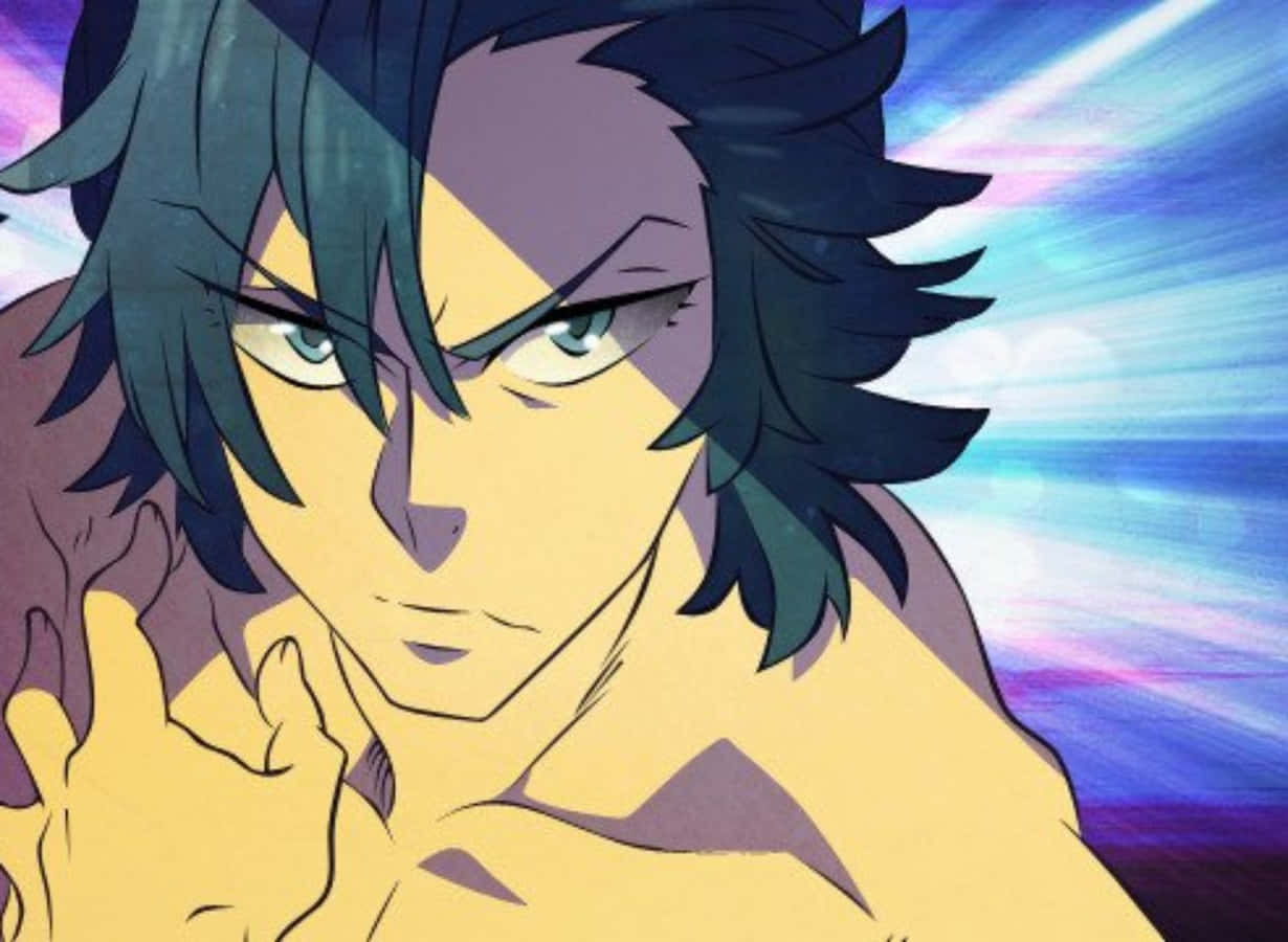 Aikuro Mikisugi, spiky dark hair, glowing eyes, SD Desktop Wallpaper