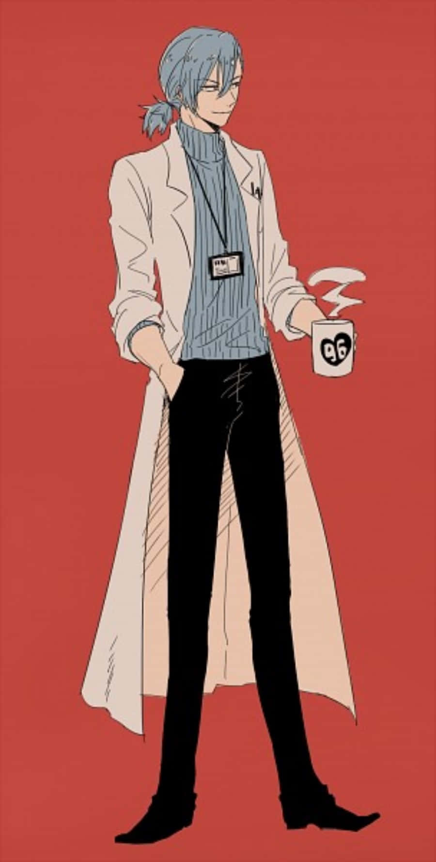 Aikuro Mikisugi, blue hair, white coat, HD Phone Wallpaper