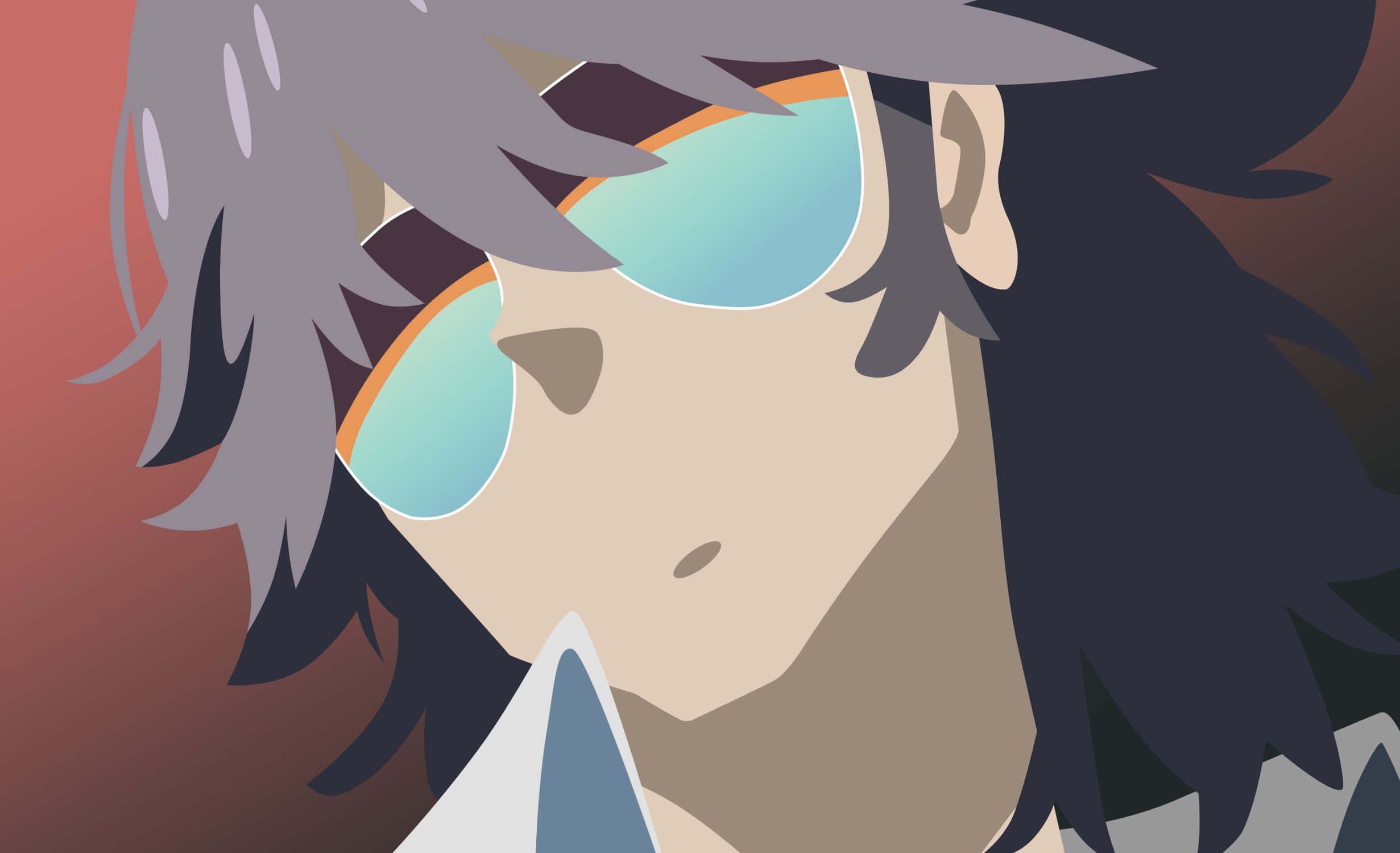 Aikuro Mikisugi, gray hair, blue-tinted sunglasses, Full HD Desktop Wallpaper