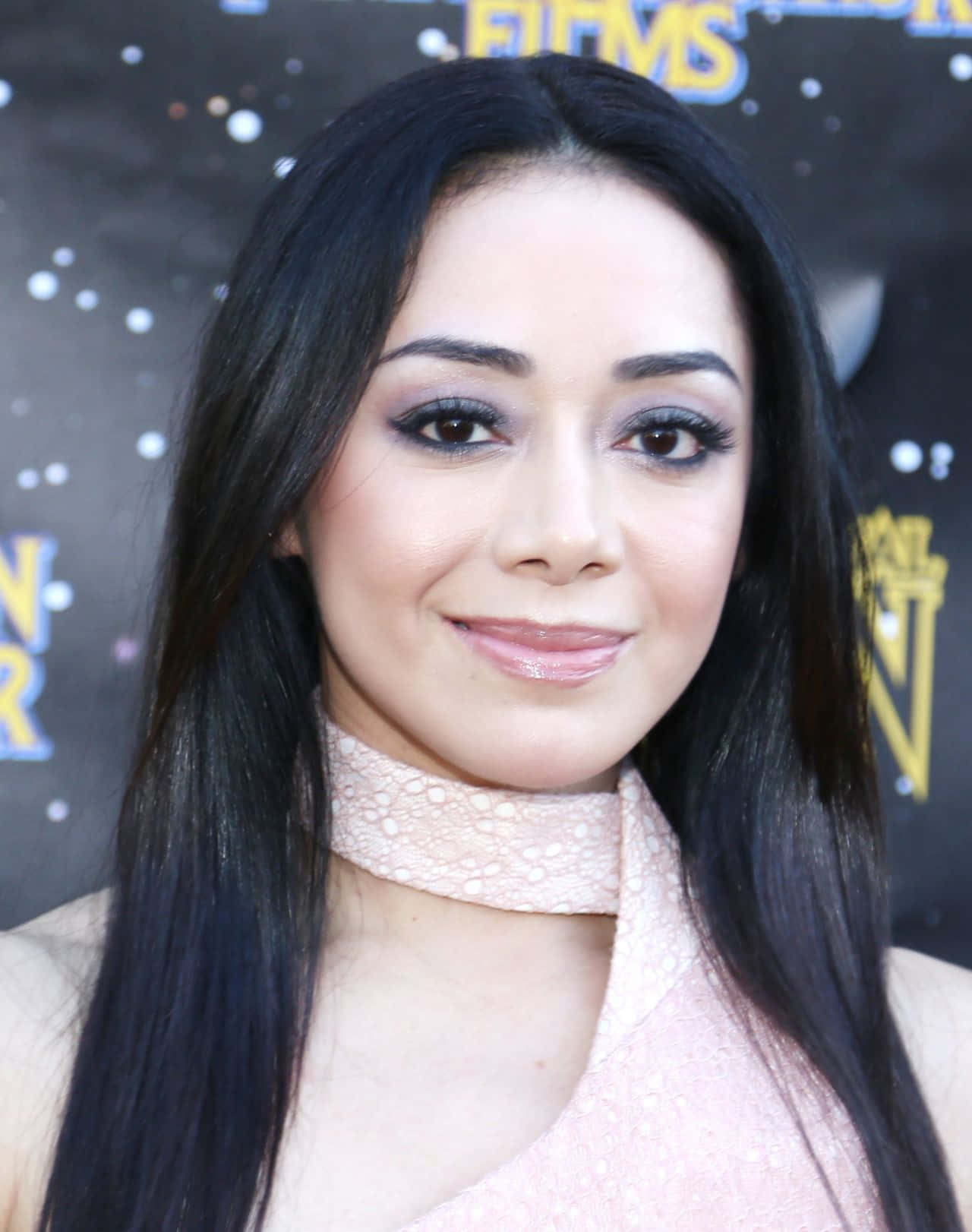Aimee Garcia, pink dress, starry event backdrop, HD Phone Wallpaper