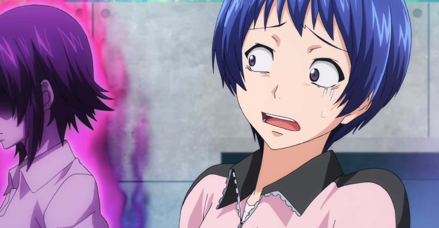 Aina Yoshiwara, blue-haired anime girl, purple-haired figure, HD Desktop Wallpaper