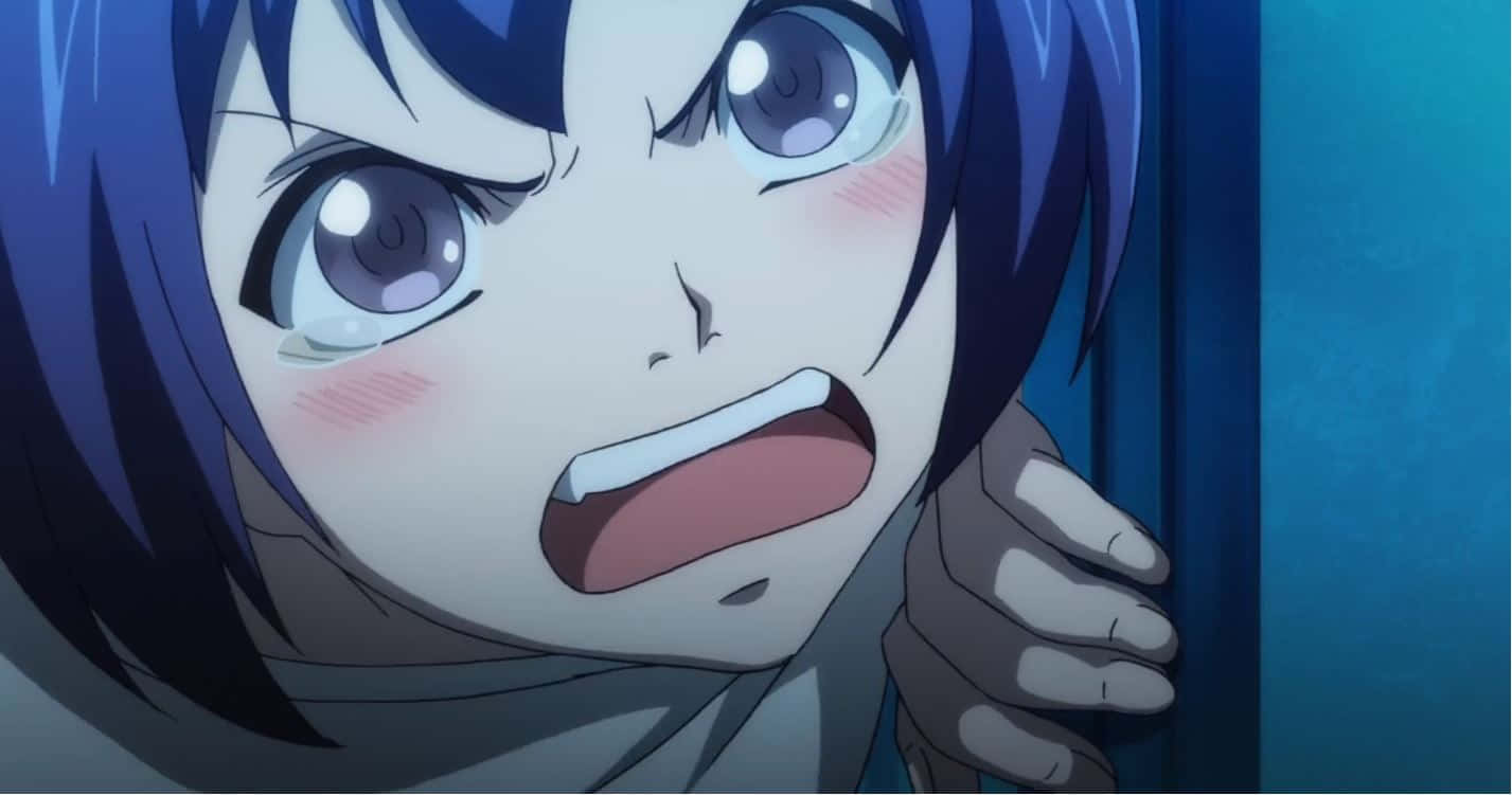 Aina Yoshiwara, blue-haired, wide eyes, HD Desktop Wallpaper