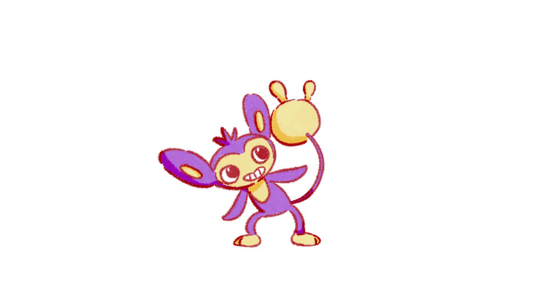 Aipom, purple, cartoon monkey, Full HD Desktop Wallpaper