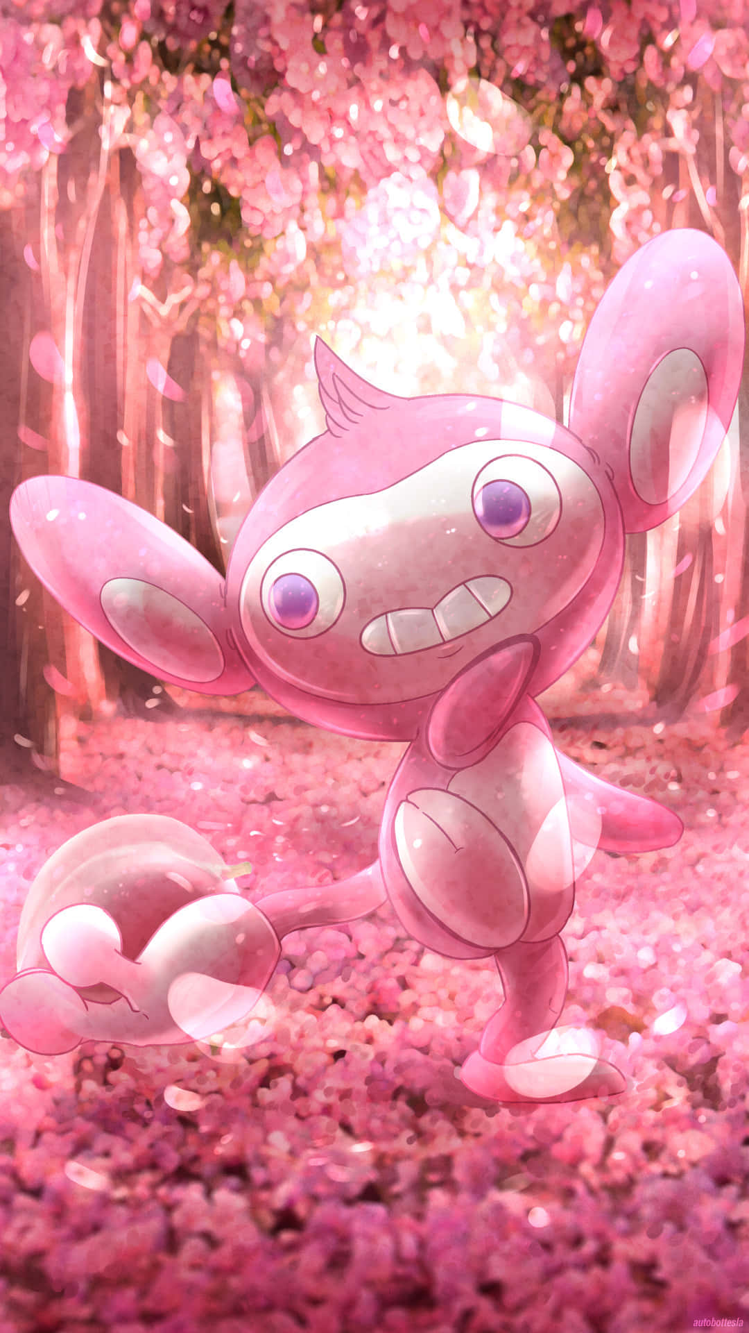 Aipom, pink, anime-style, Full HD Phone Wallpaper