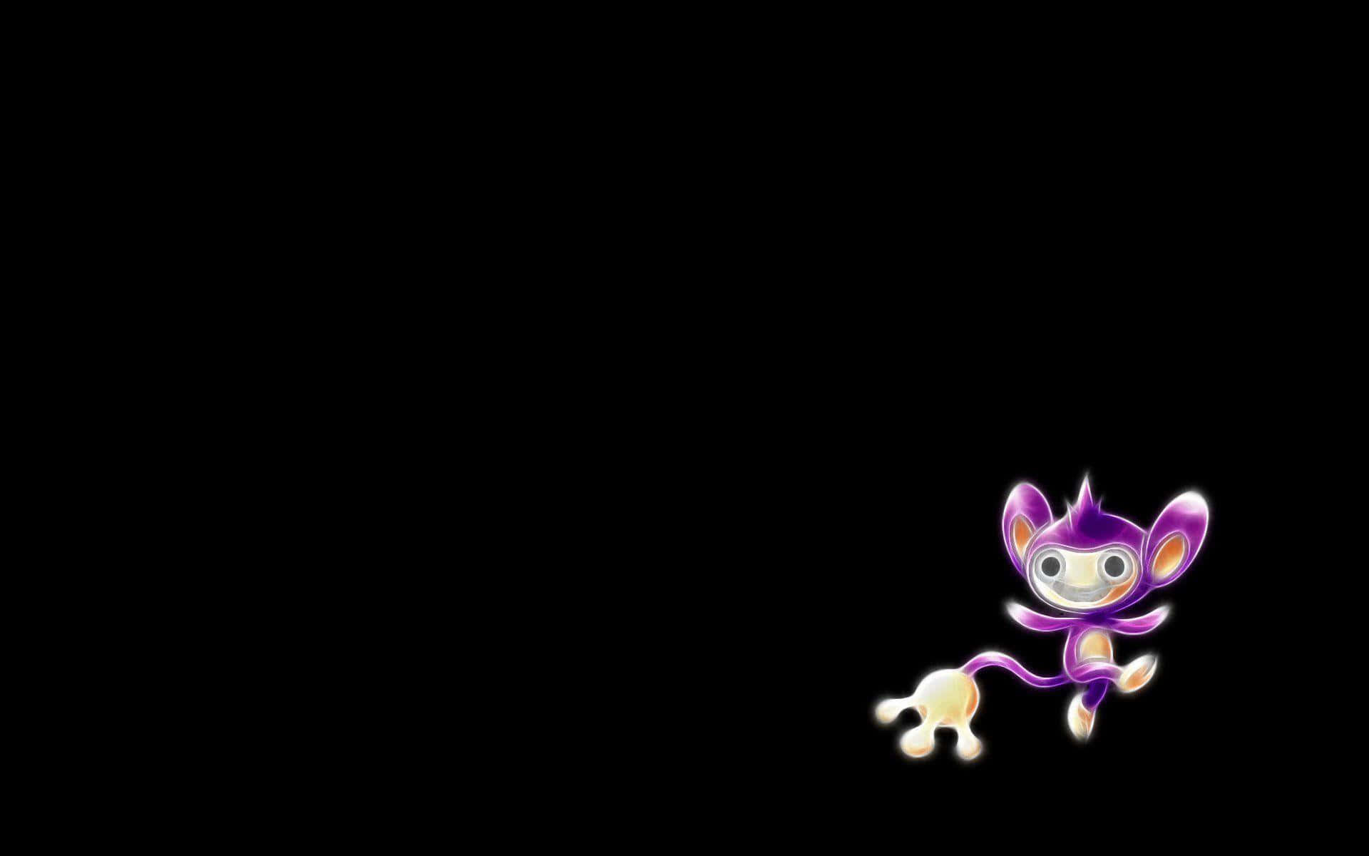 Aipom, glowing purple, cartoon monkey, Full HD Desktop Wallpaper
