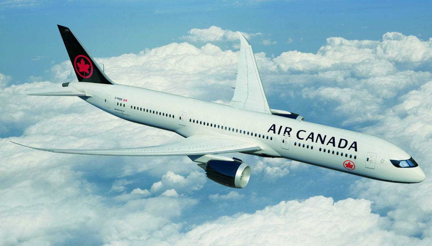 Air Canada, black and white, airplane, HD Desktop Wallpaper