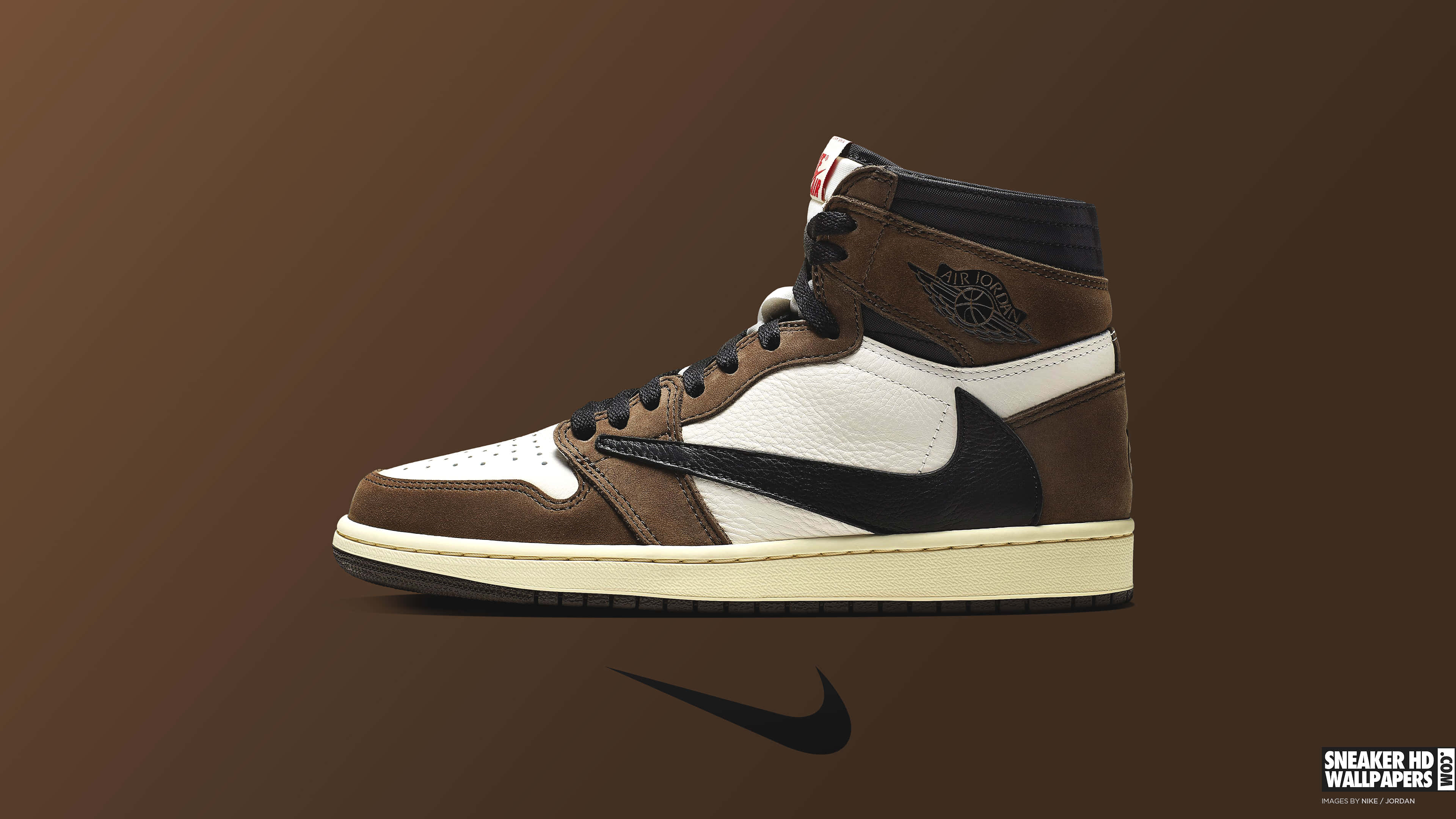 Air Jordan 1, chrome, brown, 4K Desktop Wallpaper