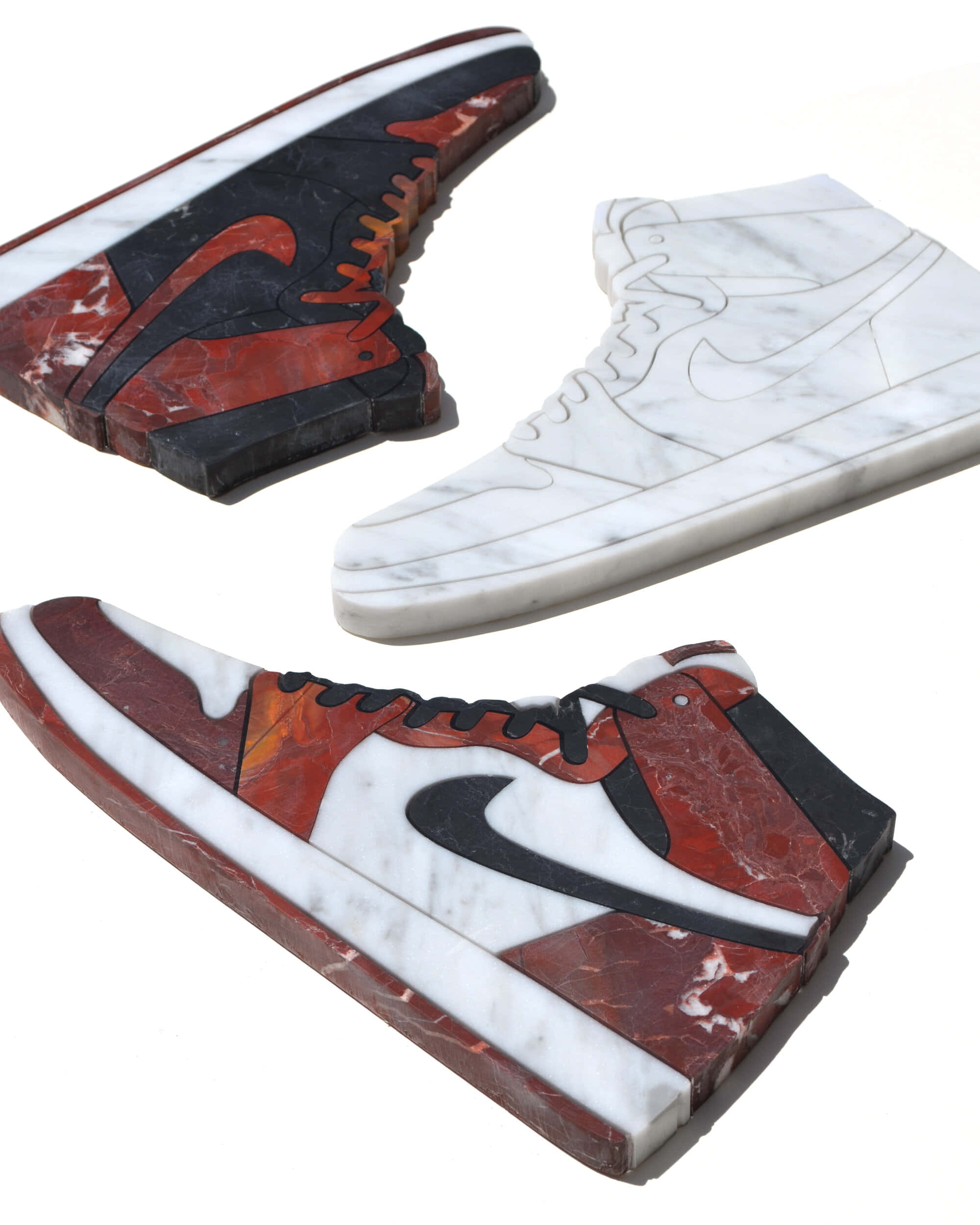 Air Jordan 1, marble, red white and black, Full HD Phone Wallpaper