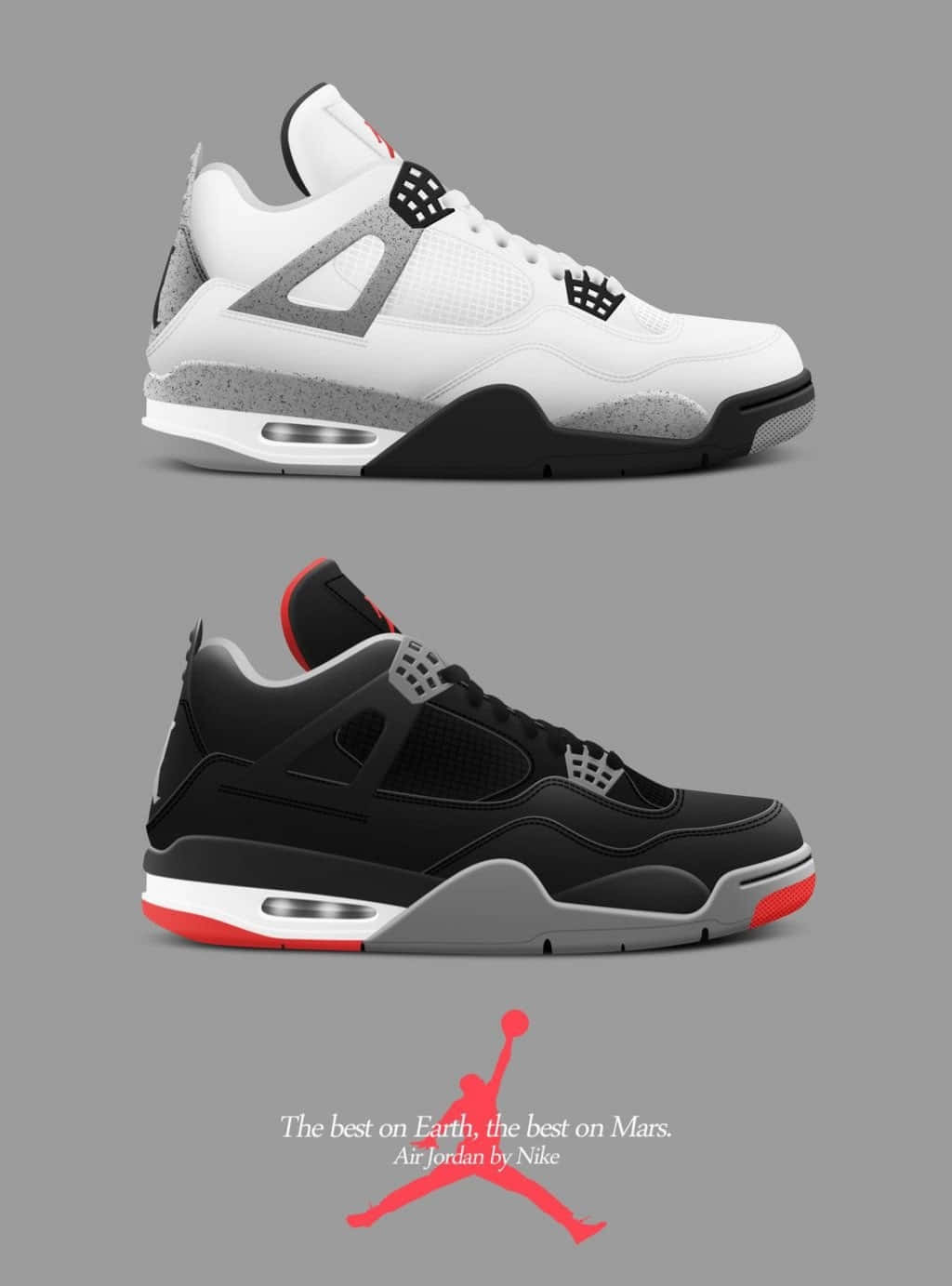 Air Jordan 4, black, white, HD Phone Wallpaper