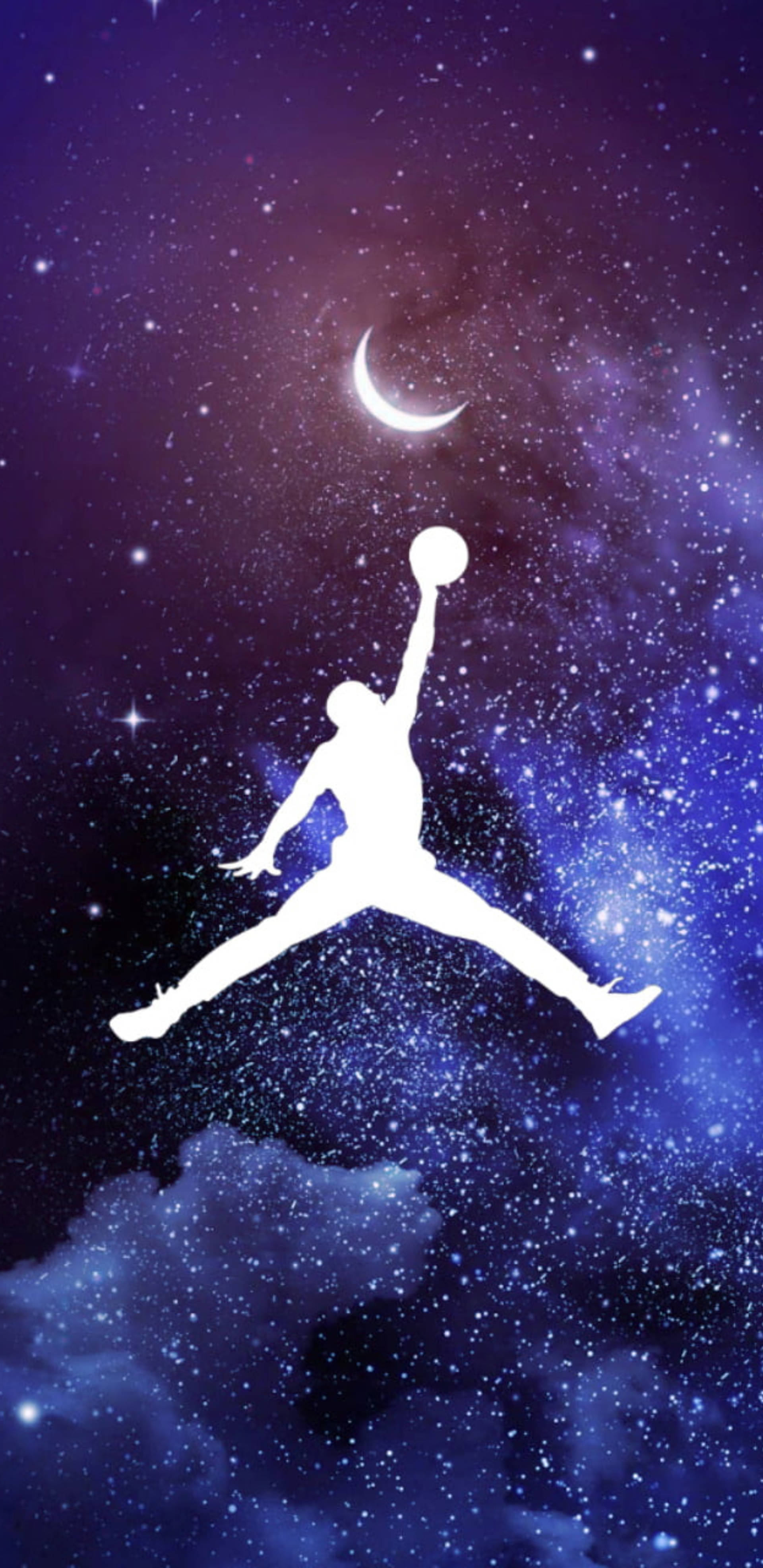 Air Jordan, Blue Galaxy, cosmic night sky, 4K Phone Wallpaper