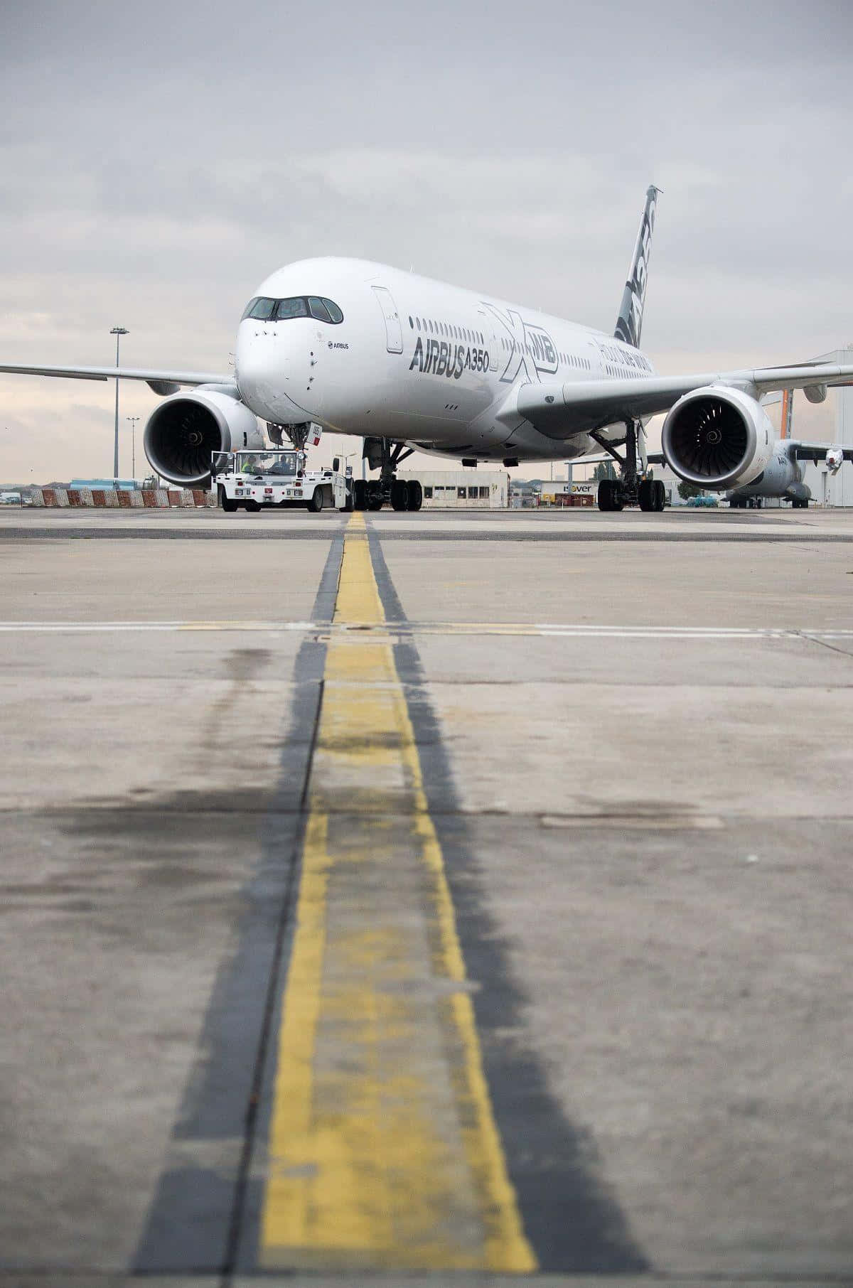 Airbus A350, white, wet tarmac, HD Phone Wallpaper