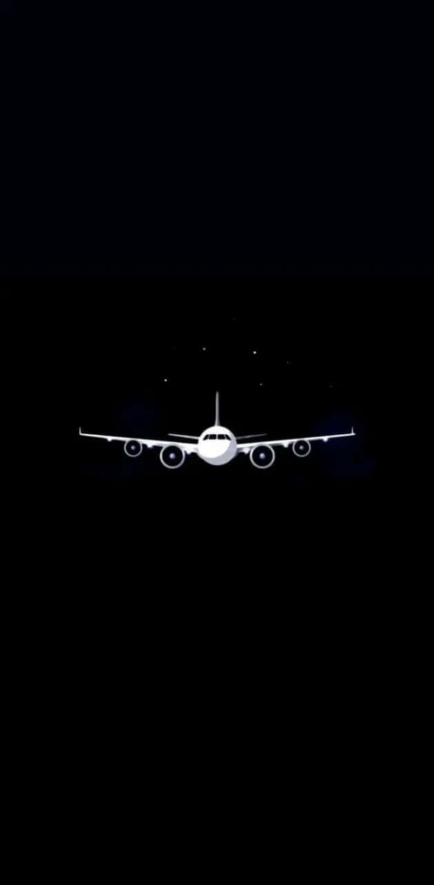 airplane, night sky, stars, HD Phone Wallpaper