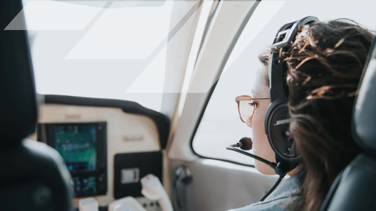 female pilot, cockpit, small aircraft, HD Desktop Wallpaper
