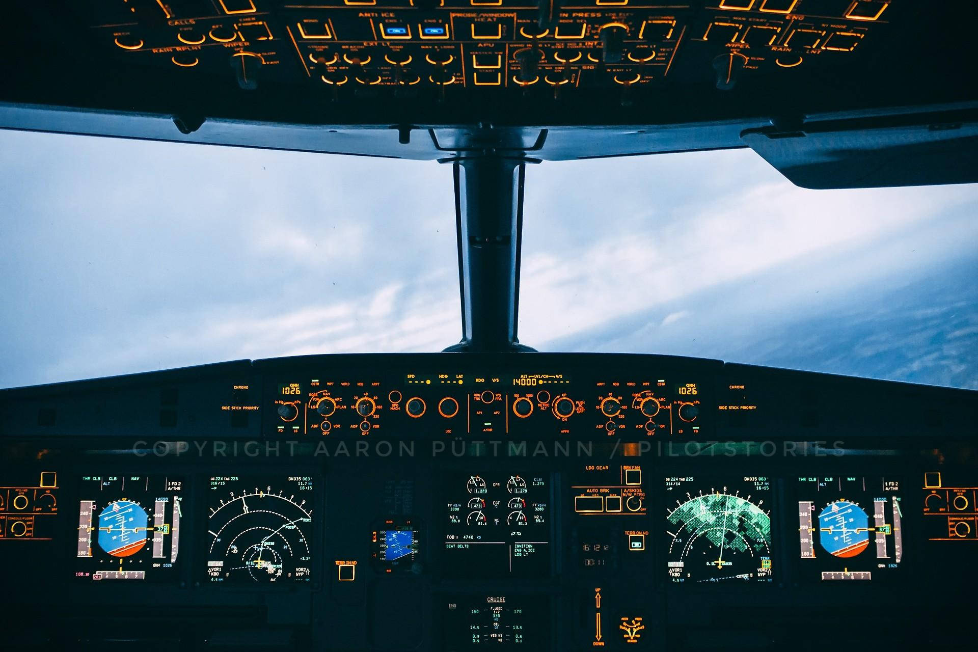 control system, airplane, glowing orange lights, Full HD Desktop Wallpaper
